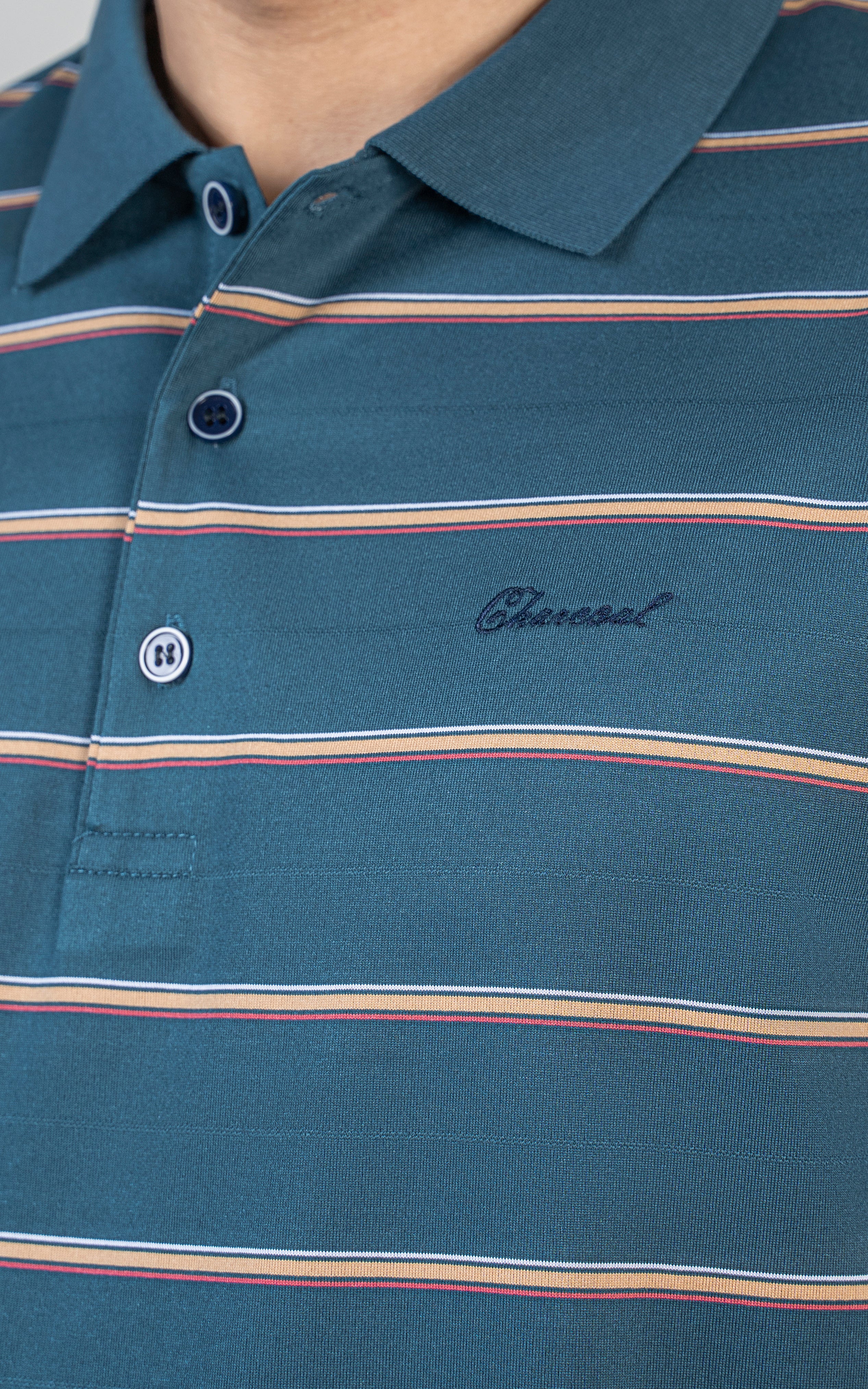 EXECUTIVE STRIPPED POLO SHIRT MAROON