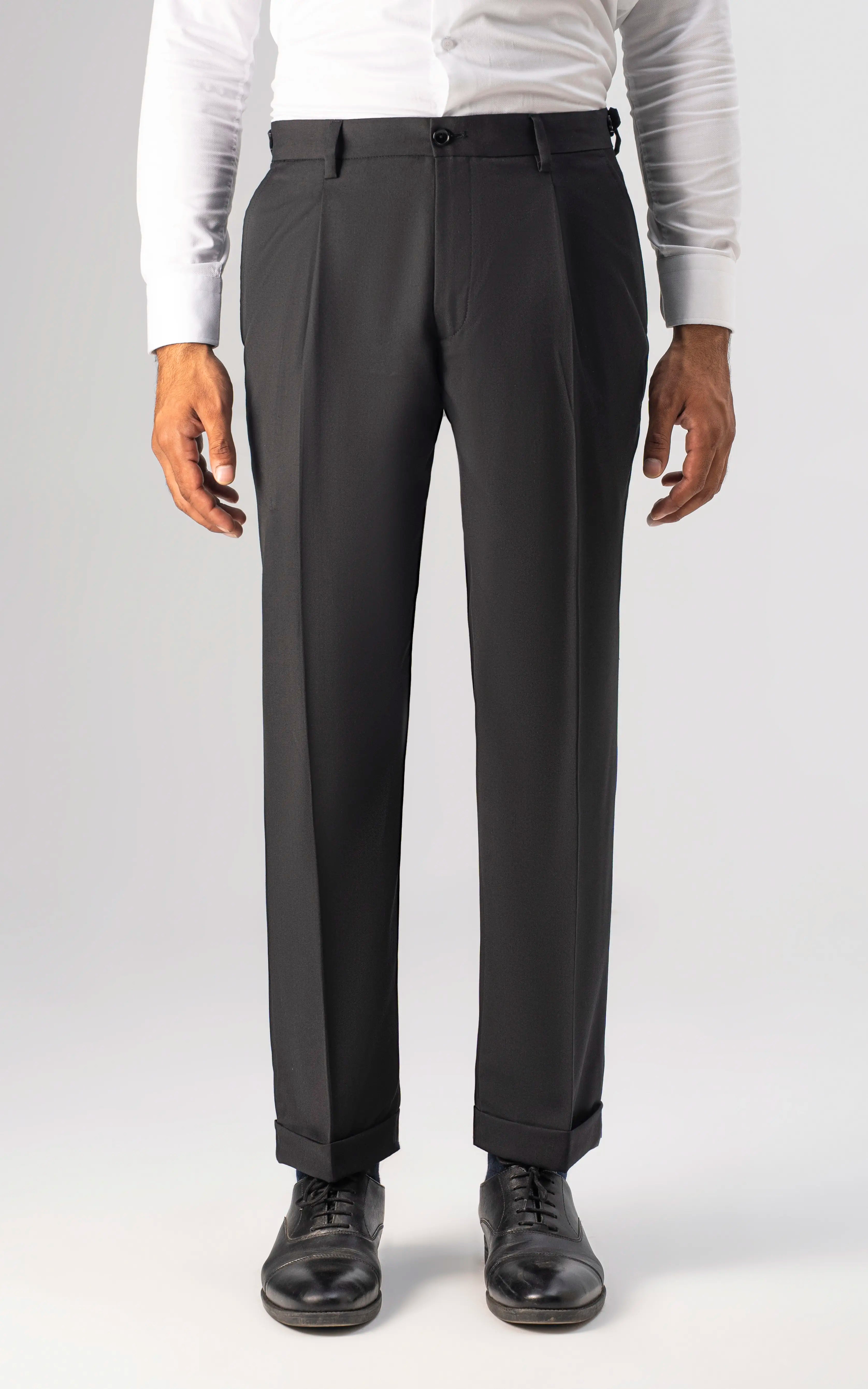 Adjustable Pleated Pant Black