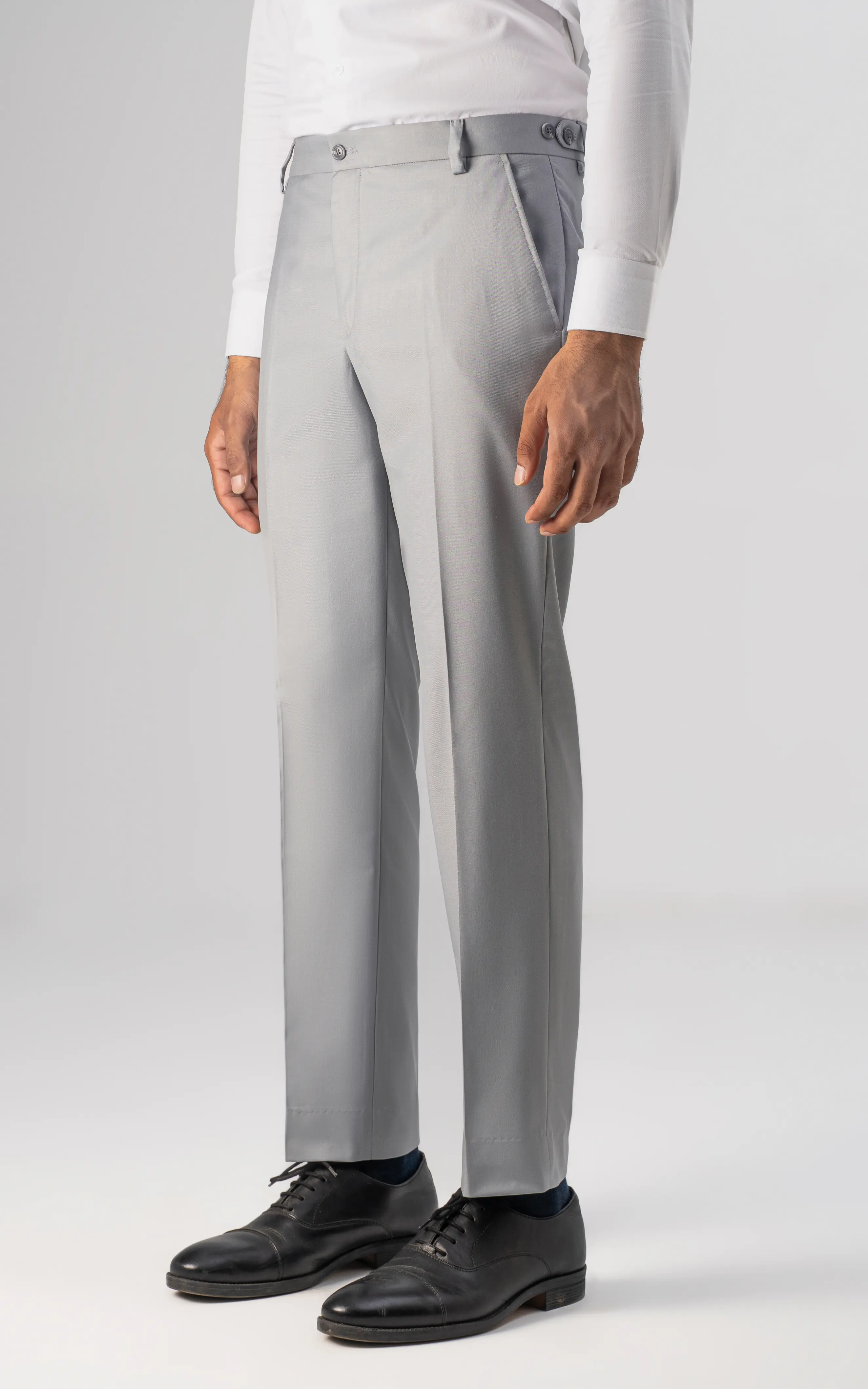 Adjustable Waist Dress Pant Light Grey