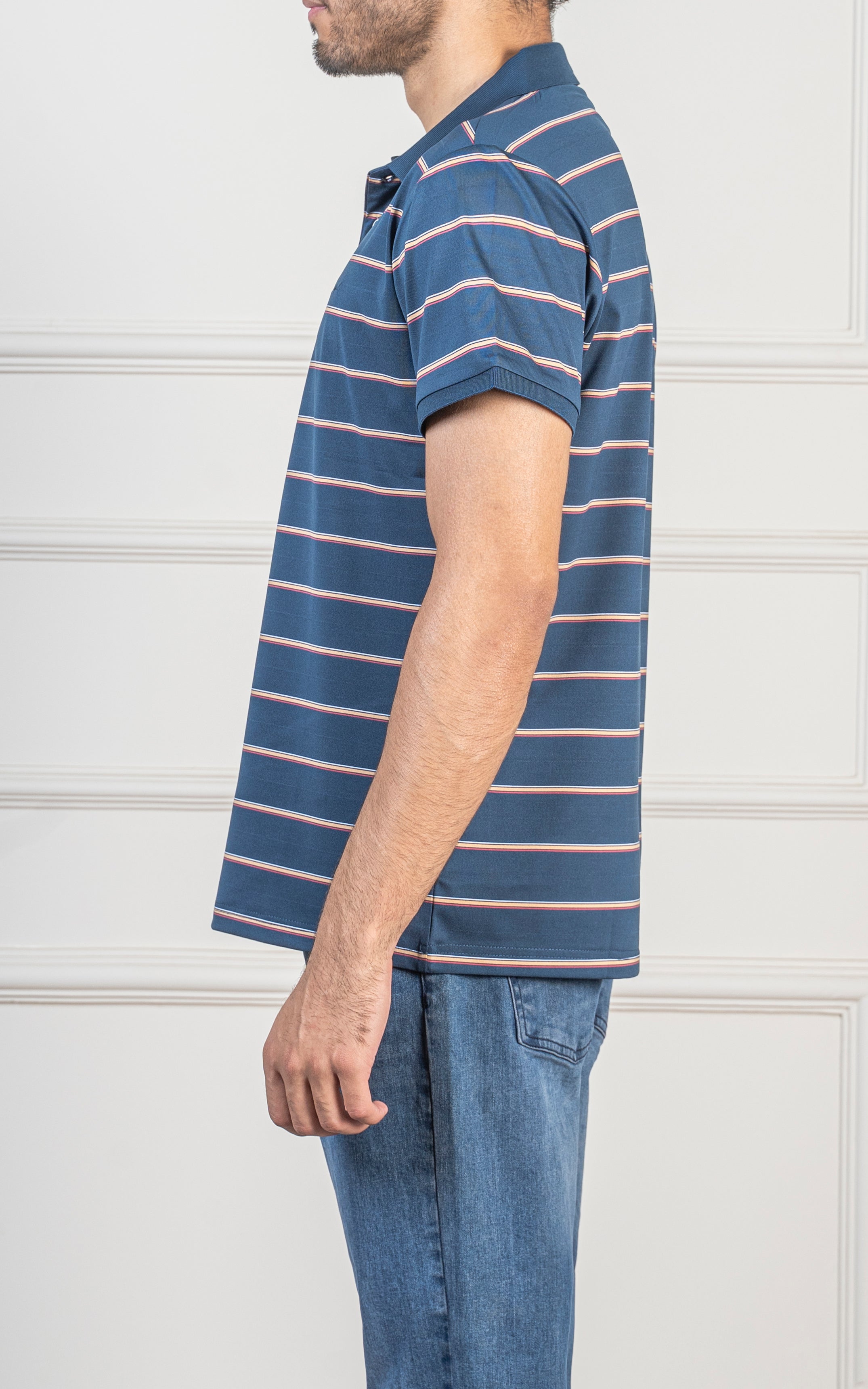 EXECUTIVE STRIPPED POLO SHIRT MAROON
