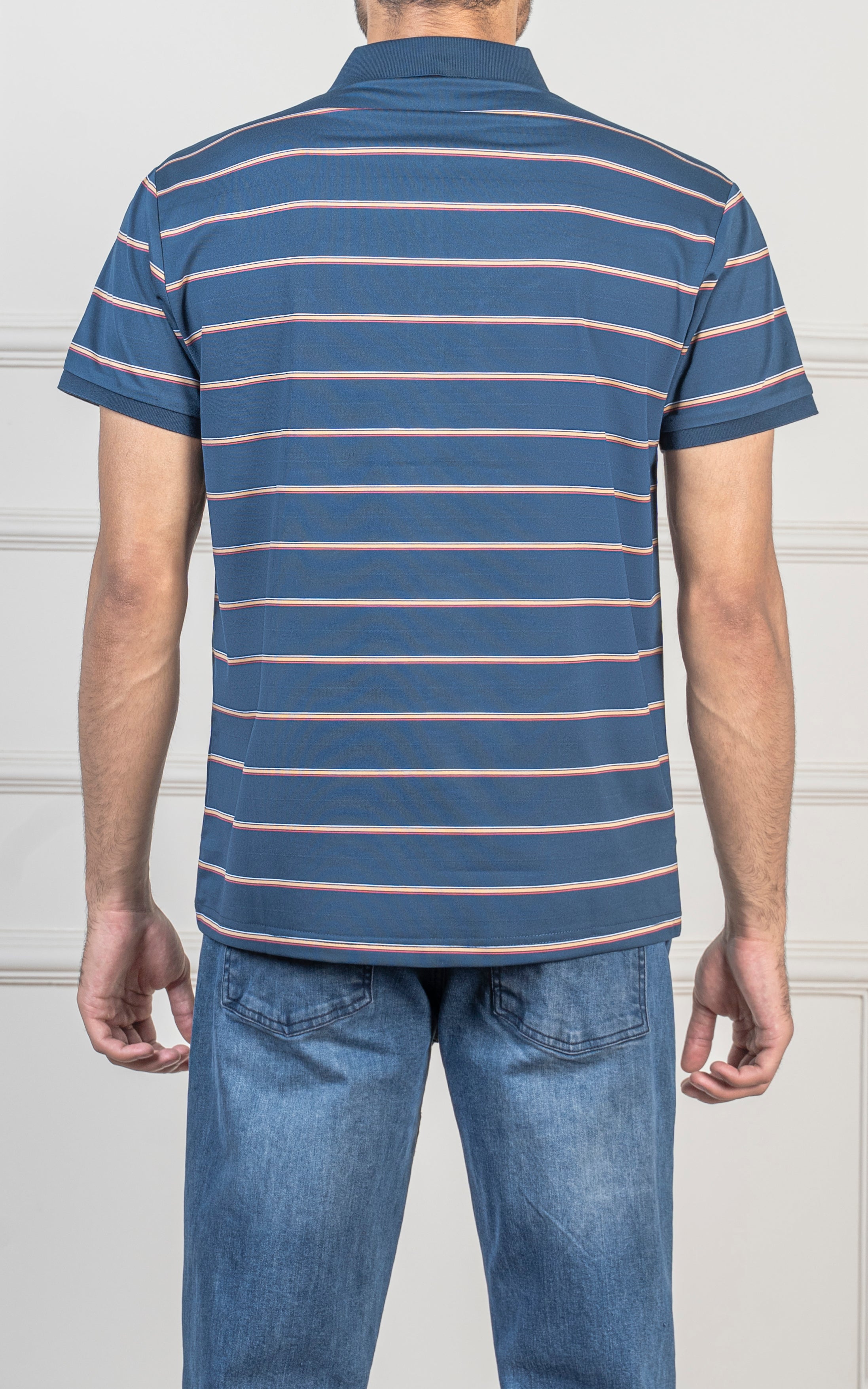 EXECUTIVE STRIPPED POLO SHIRT MAROON