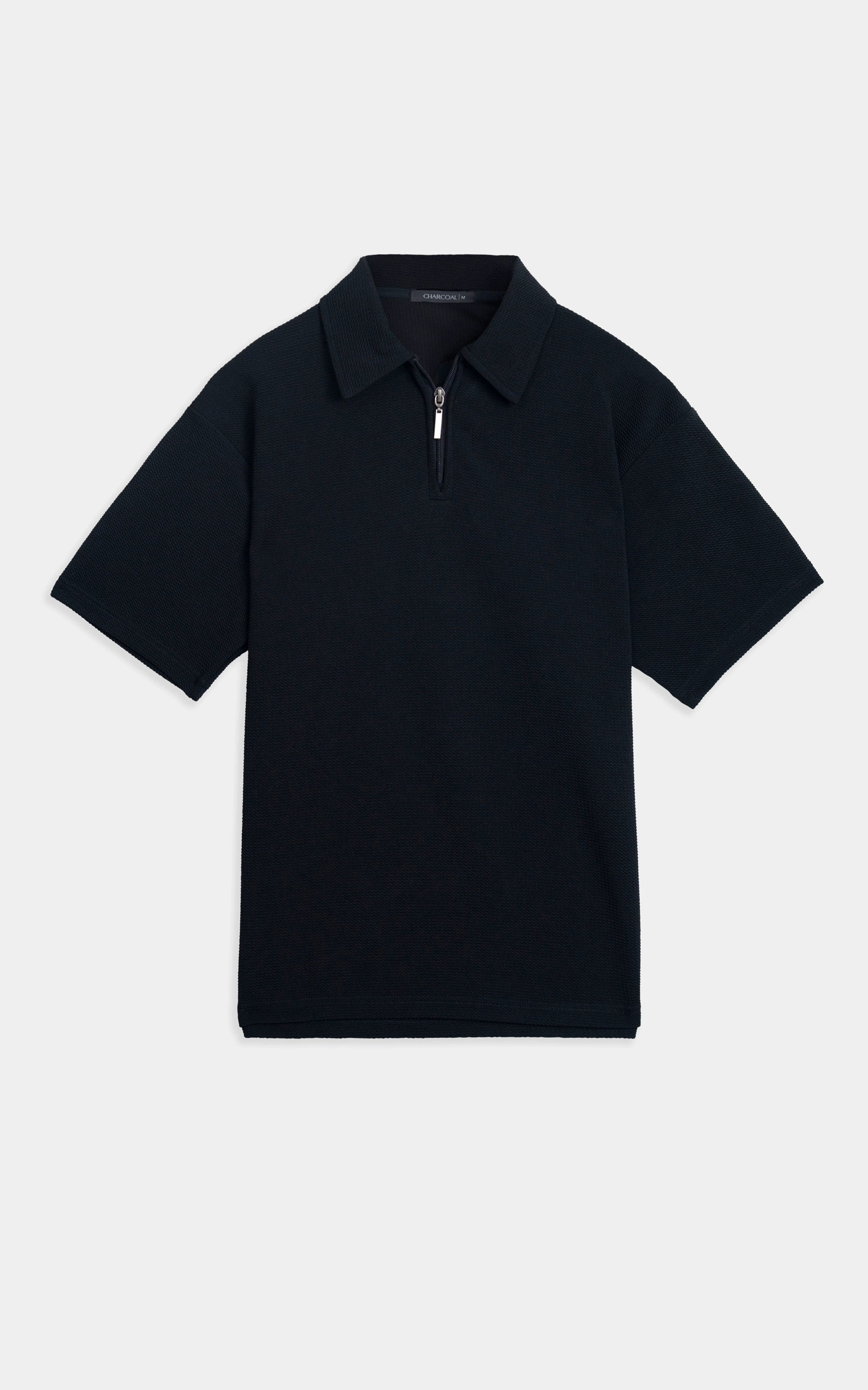 OVERSIZE POLO SHIRT BLACK