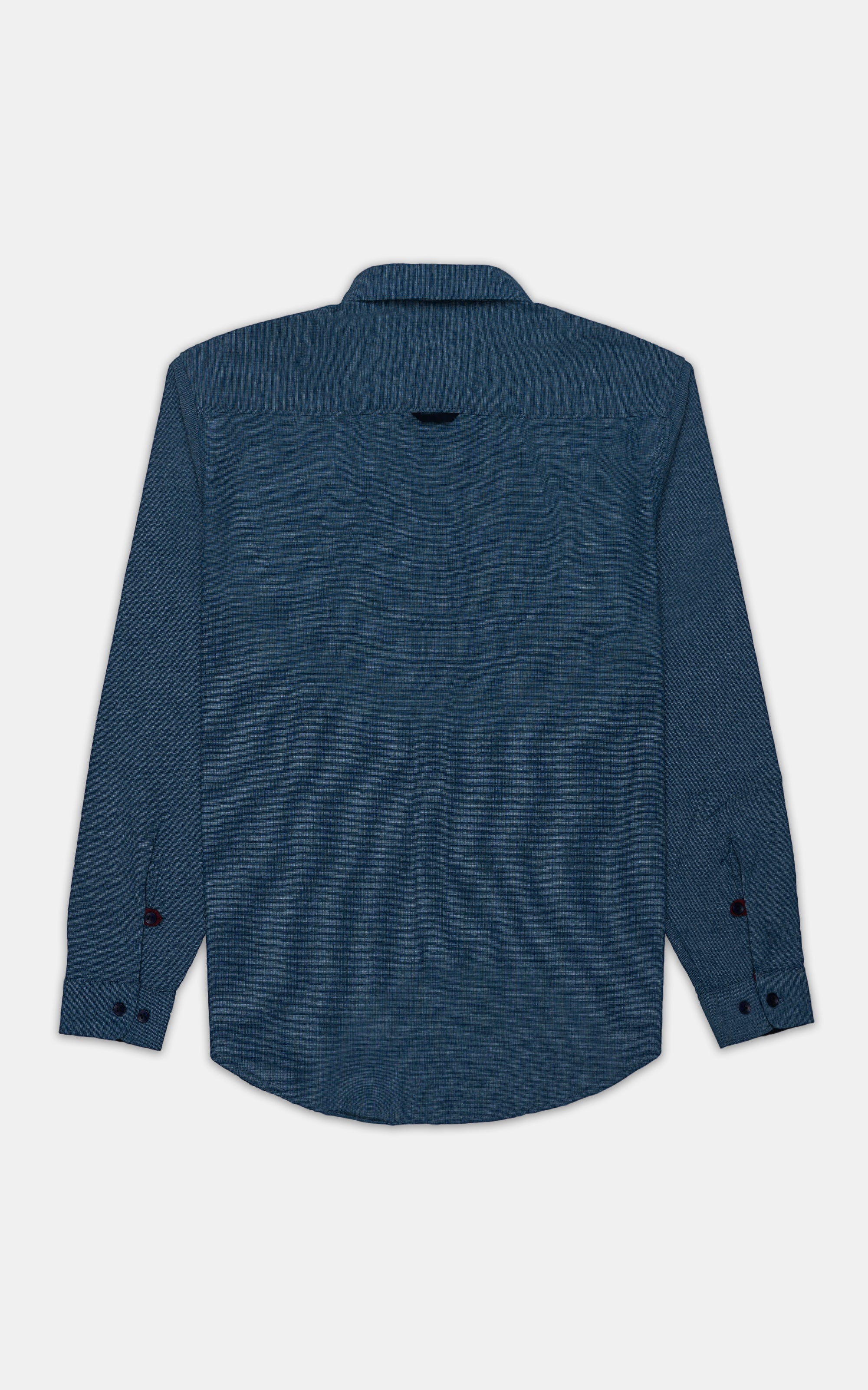 CASUAL SHIRT BLUE TEXTURED