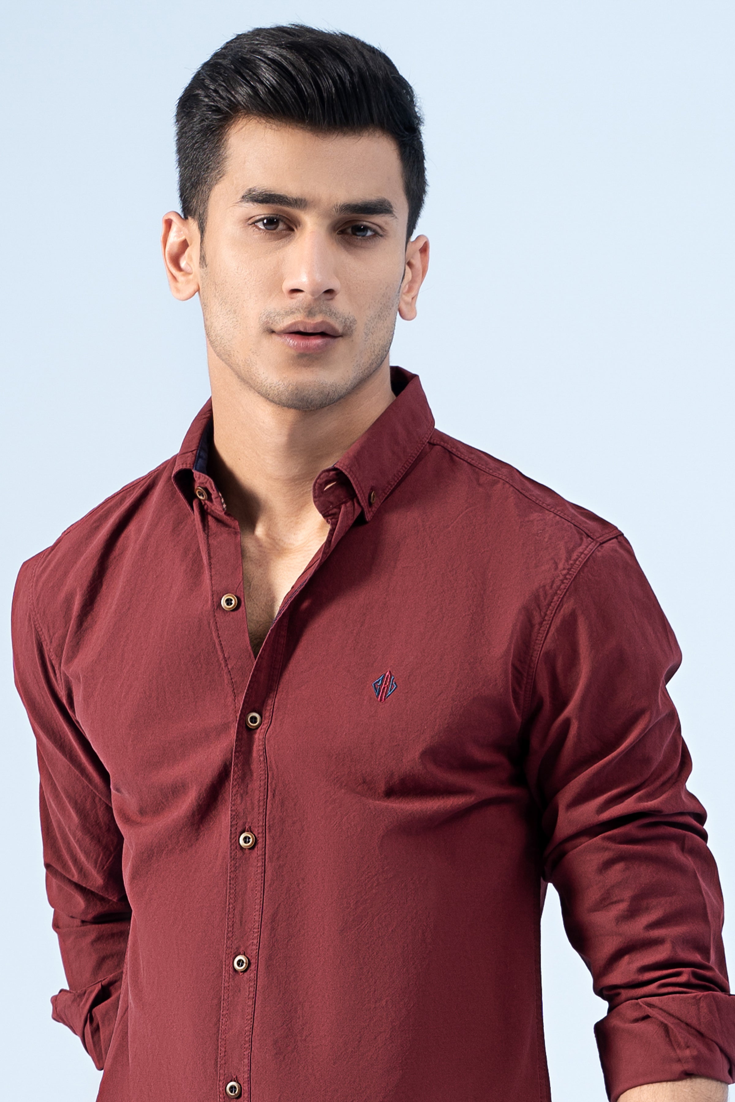 CASUAL SHIRT MAROON - Charcoal Clothing