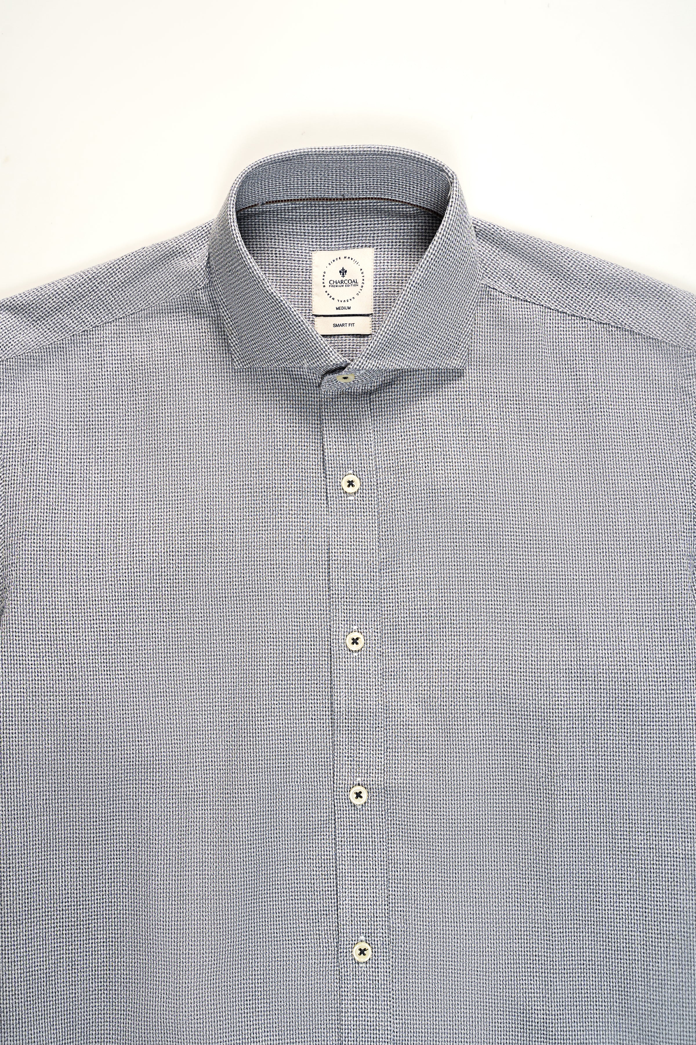 SMART SHIRT WHITE NAVY - Charcoal Clothing