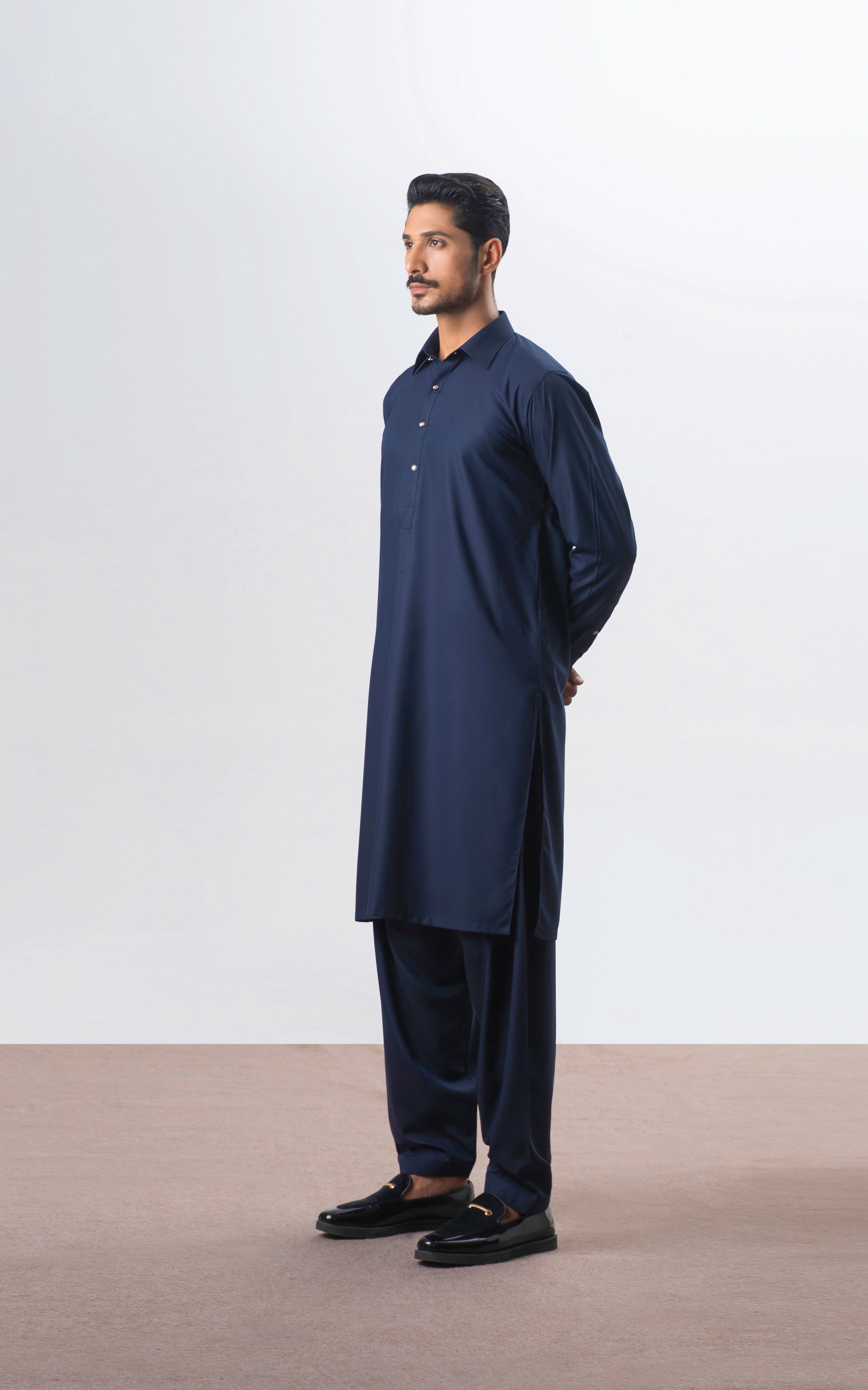 TWILL BLENDED KAMEEZ SHALWAR | SIGNATURE COLLECTION NAVY