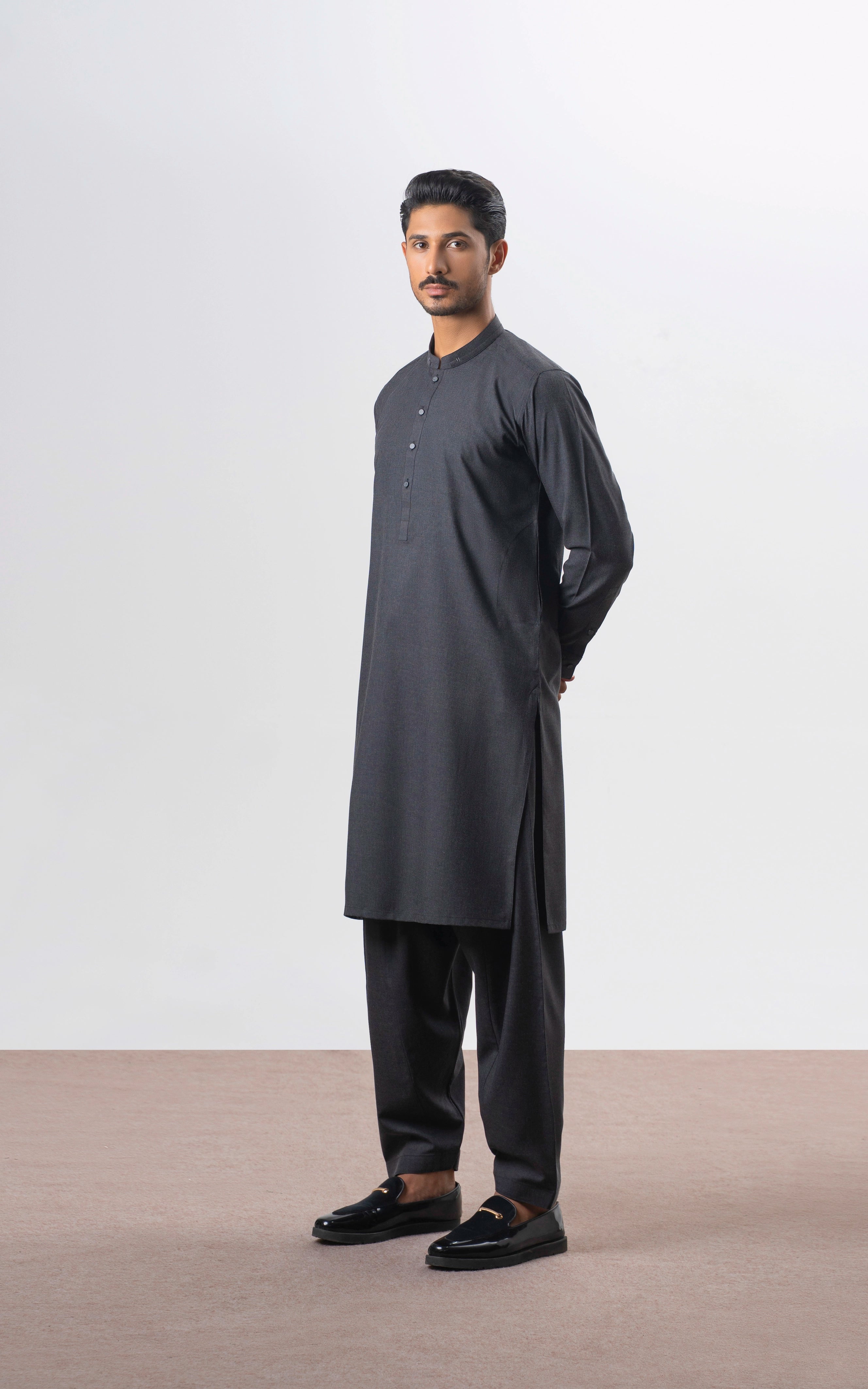 BLENDED KAMEEZ SHALWAR | PREMIUM COLLECTION CHARCOAL GREY