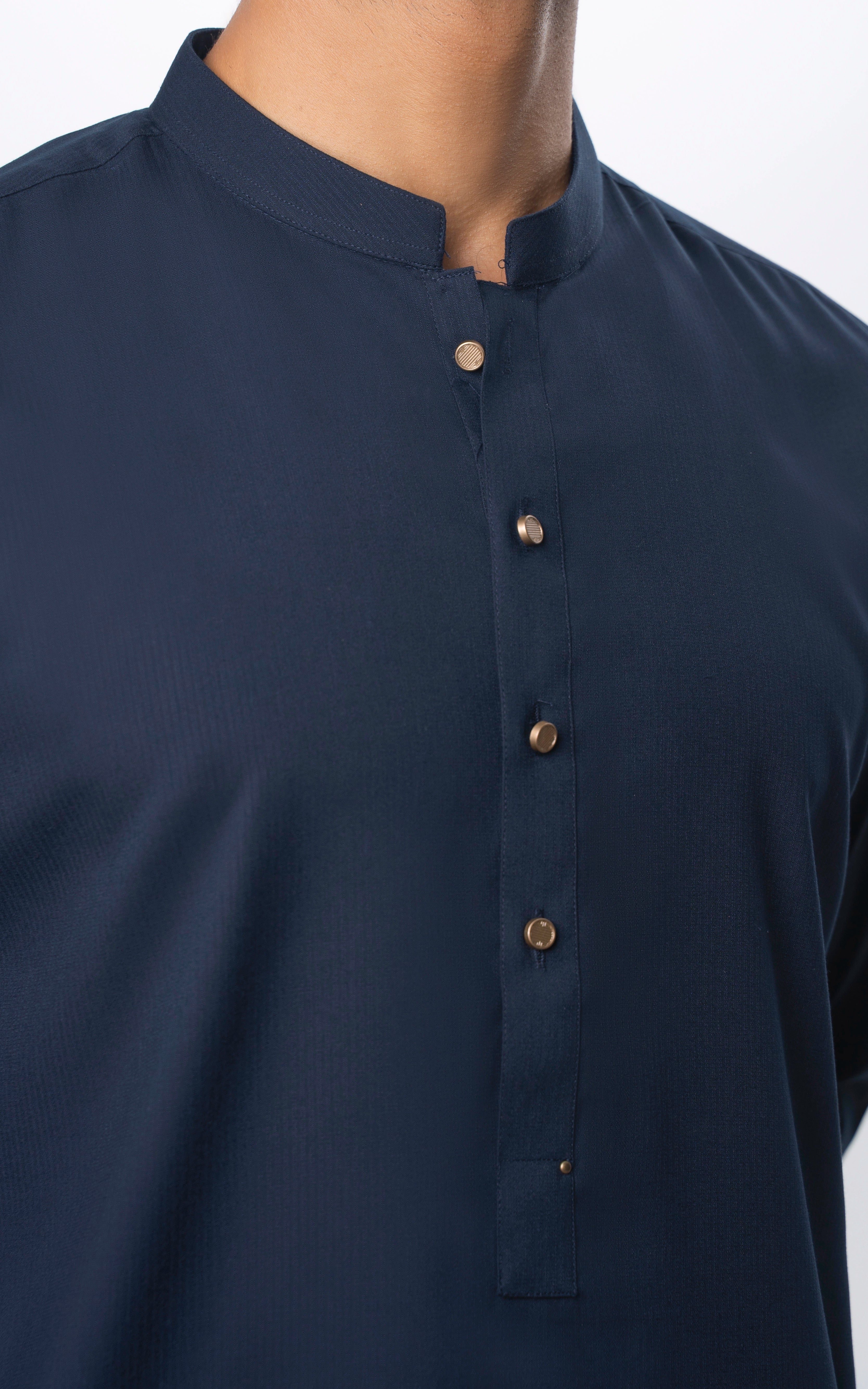 TEXTURED BLENDED KAMEEZ SHALWAR | SIGNATURE COLLECTION NAVY