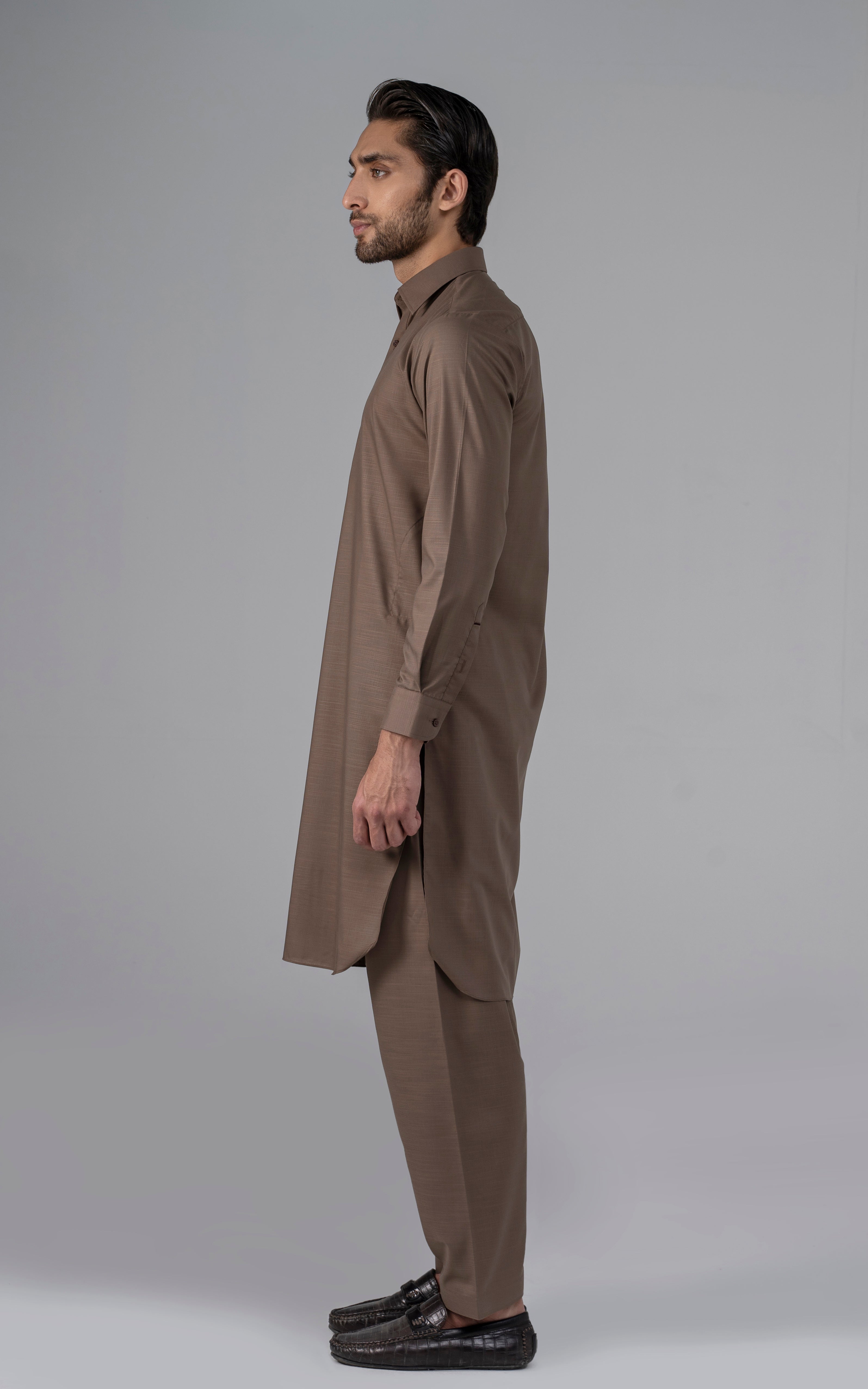 BLENDED SLUB WASH & WEAR - CLASSIC COLLECTION MID BROWN