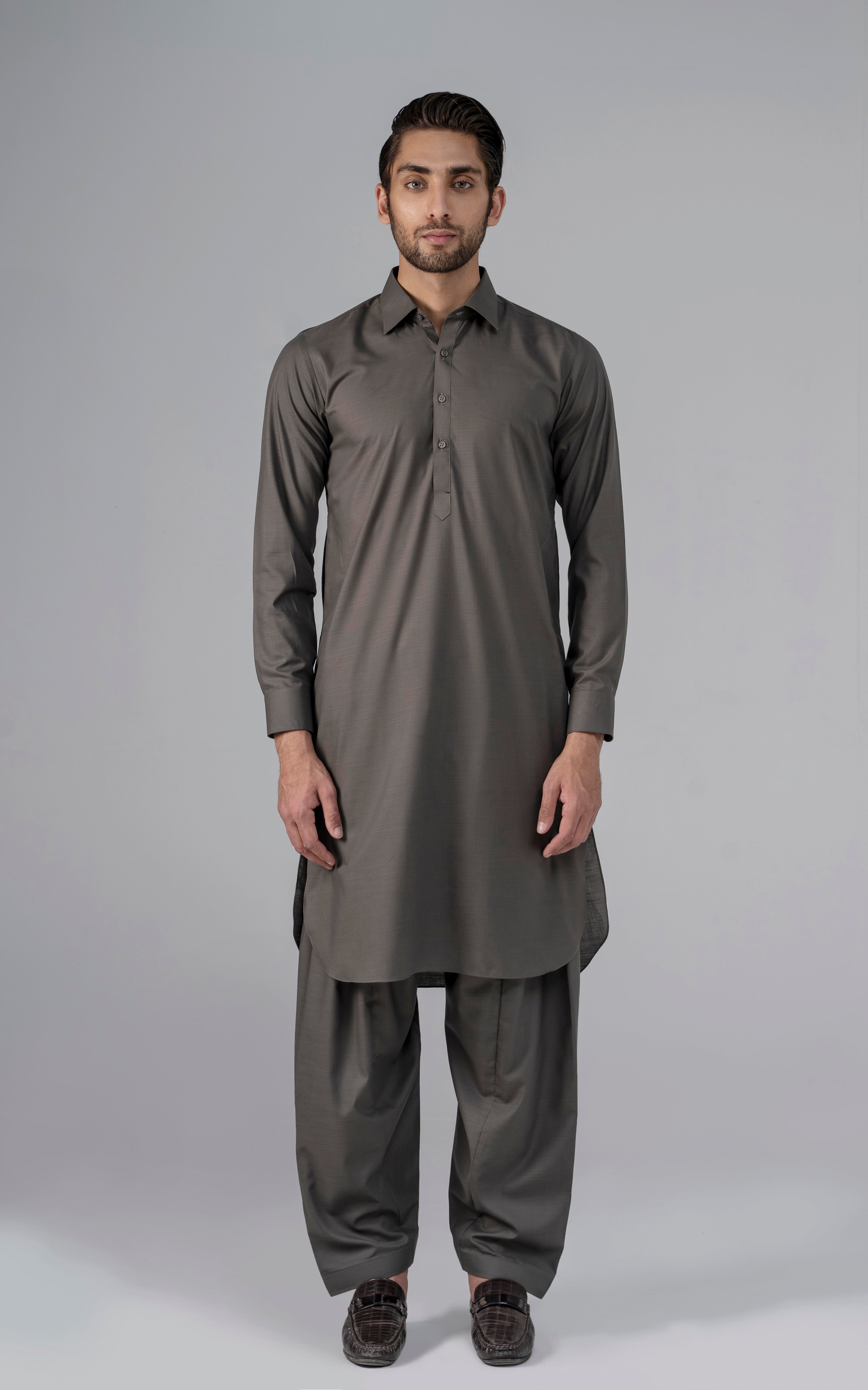 BLENDED SLUB WASH & WEAR - CLASSIC COLLECTION DARK GREY