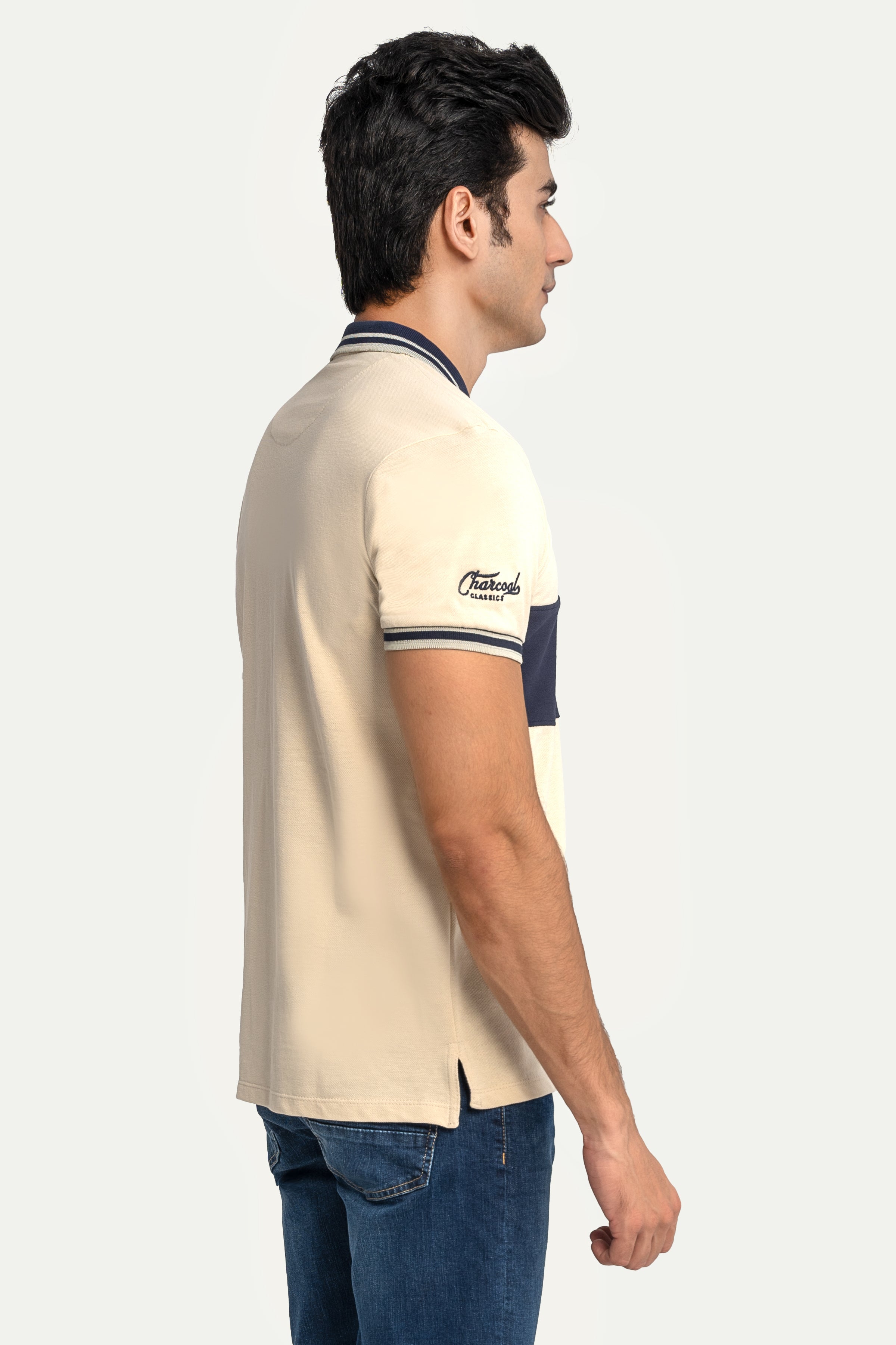 CLASSIC POLO BEIGE NAVY - Charcoal Clothing