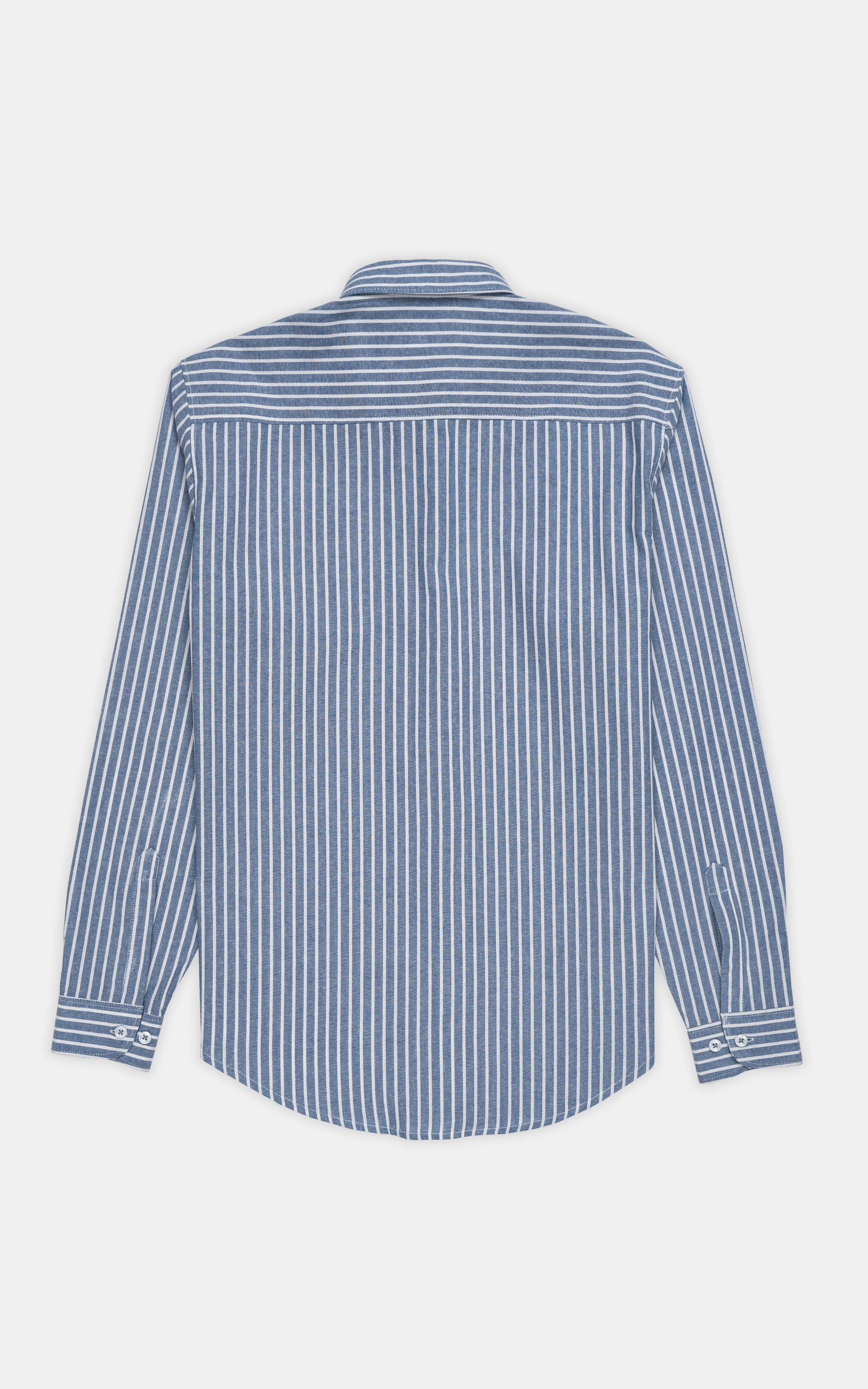 CASUAL SHIRT GREYISH BLUE STRIPES