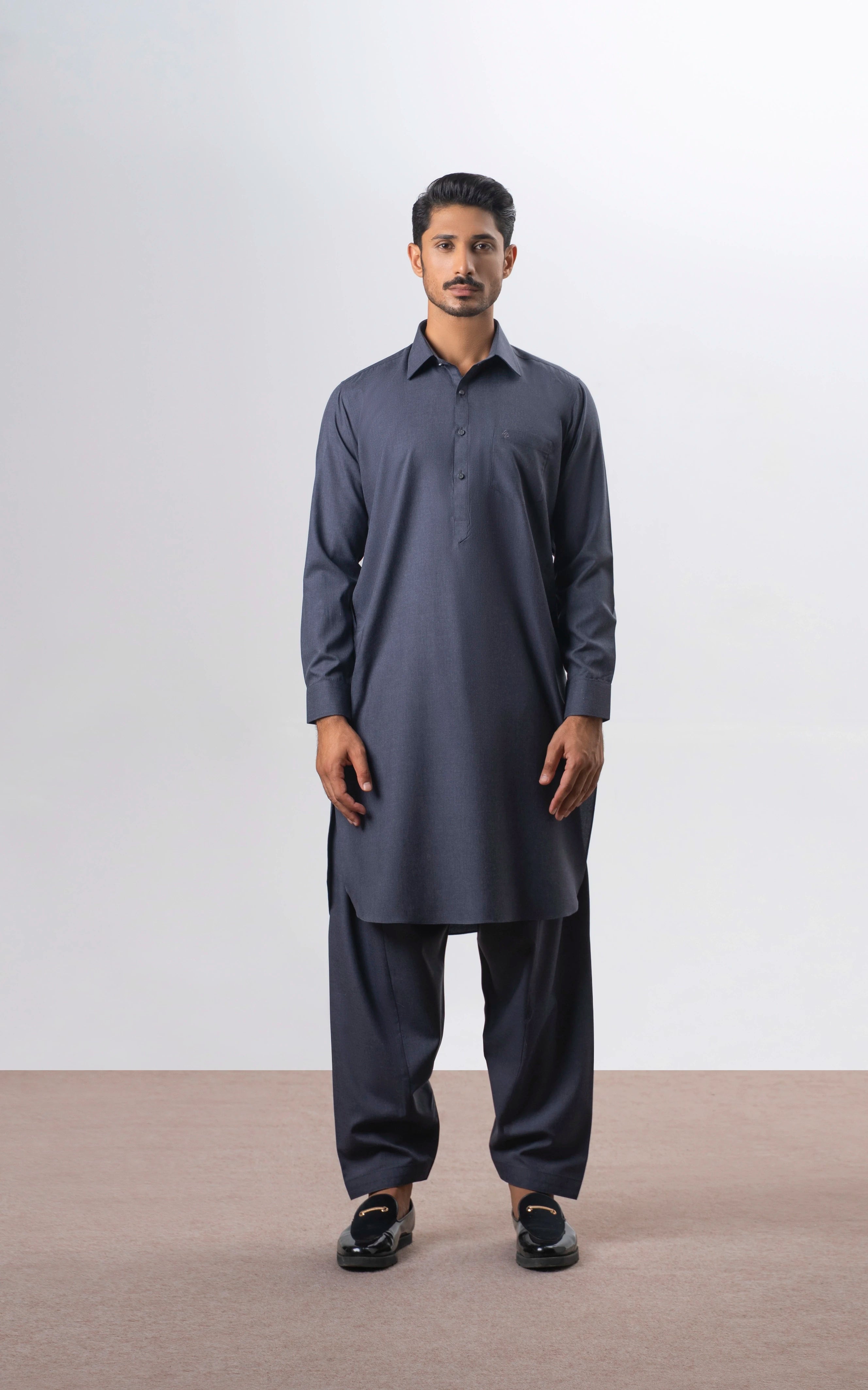 BLENDED KAMEEZ SHALWAR | PREMIUM COLLECTION DULL NAVY