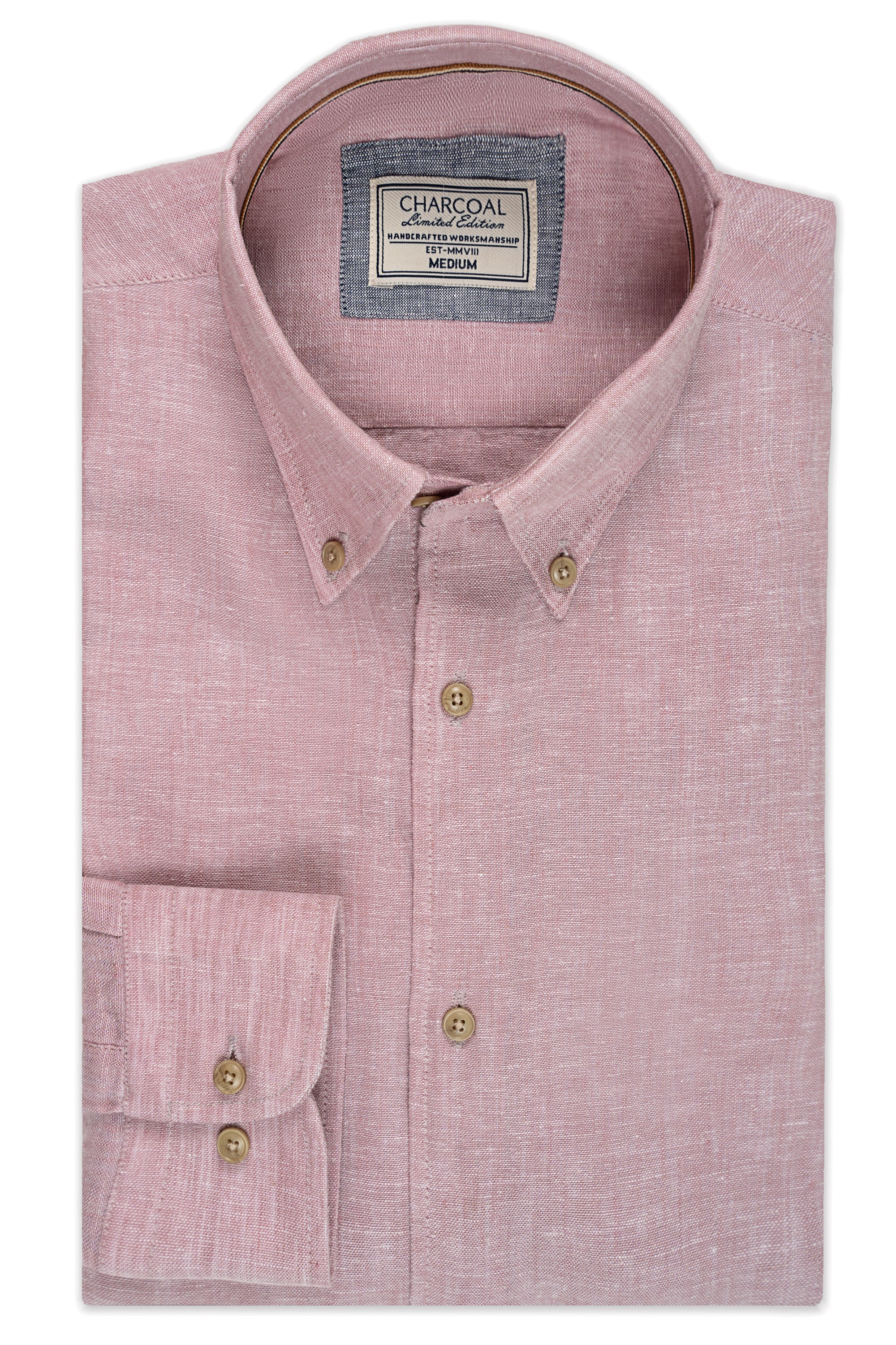 LIMITED EDITION LINEN FABRIC SHIRTS CORAL PINK