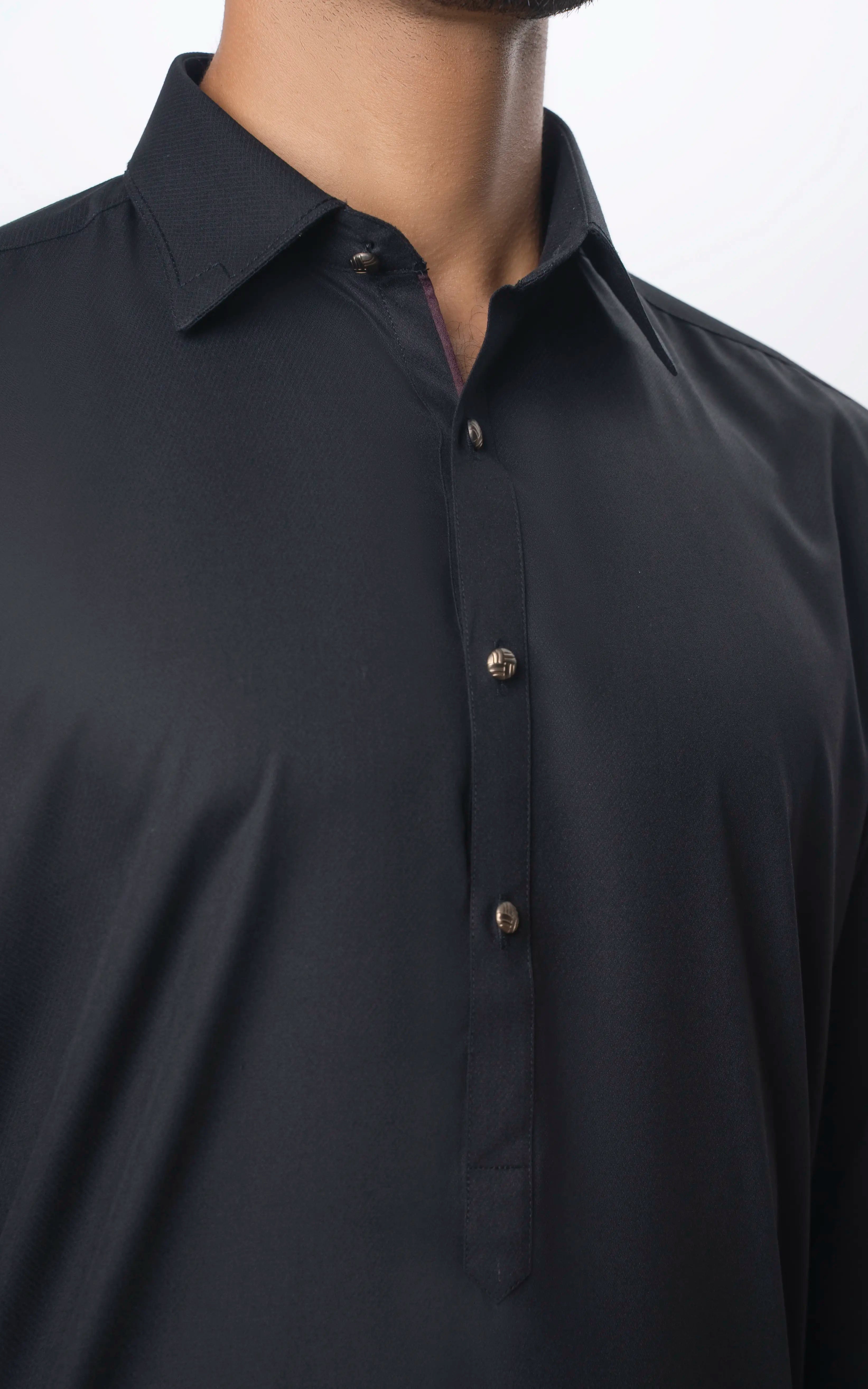 TEXTURED BLENDED KAMEEZ SHALWAR | SIGNATURE COLLECTION BLACK