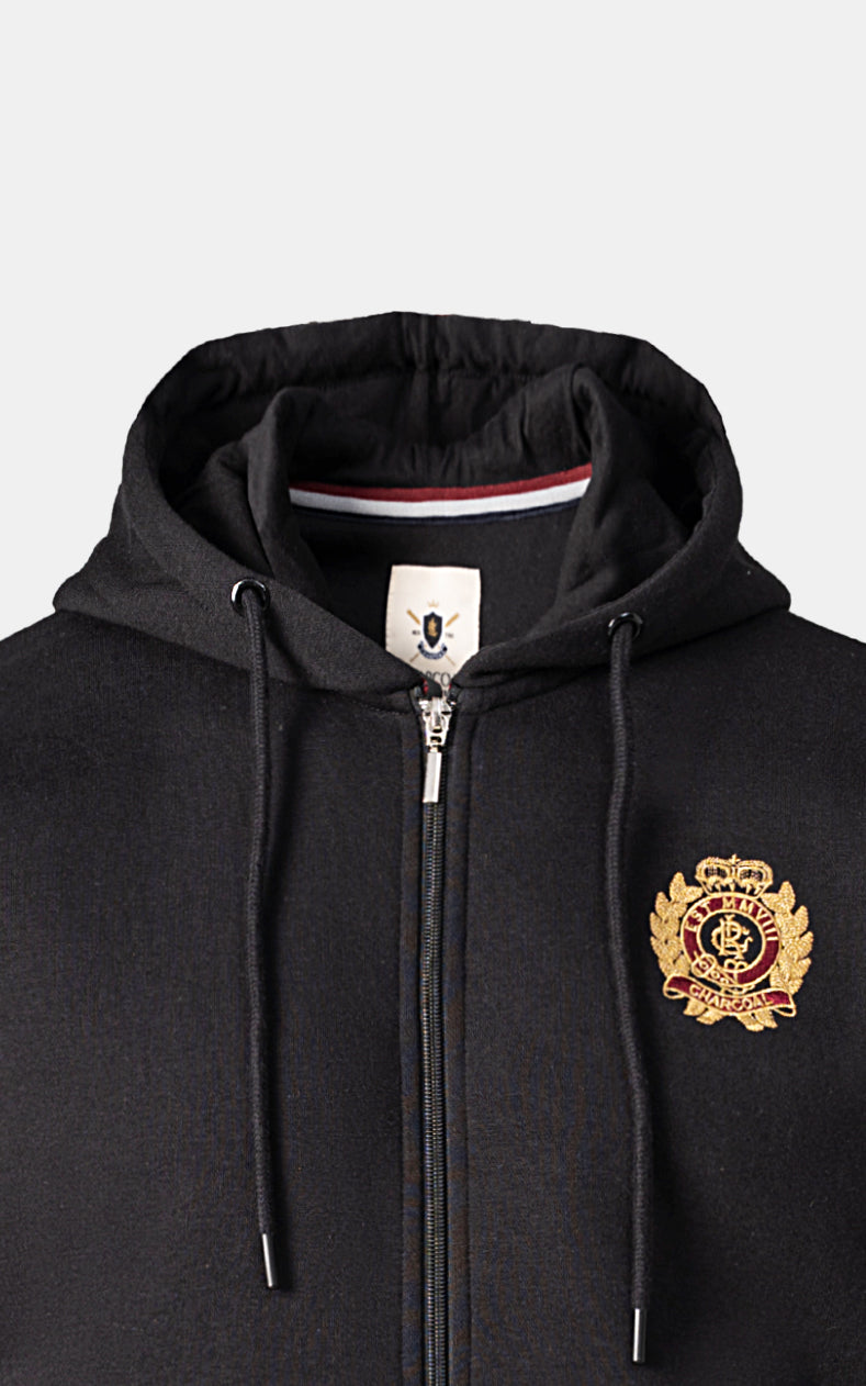 ZIPPER HOODIE BLACK