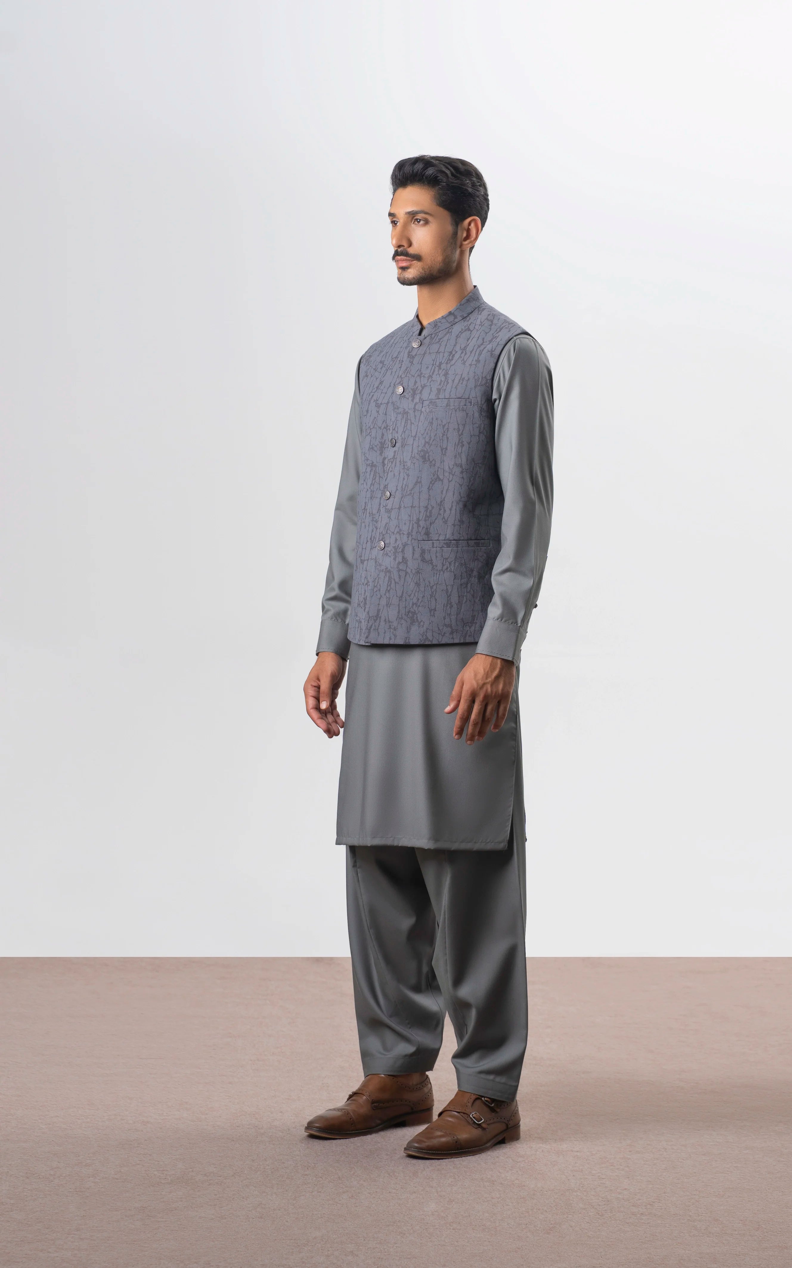 SELF TEXTURED WAISTCOAT | EXECUTIVE COLLECTION POWDER BLUE