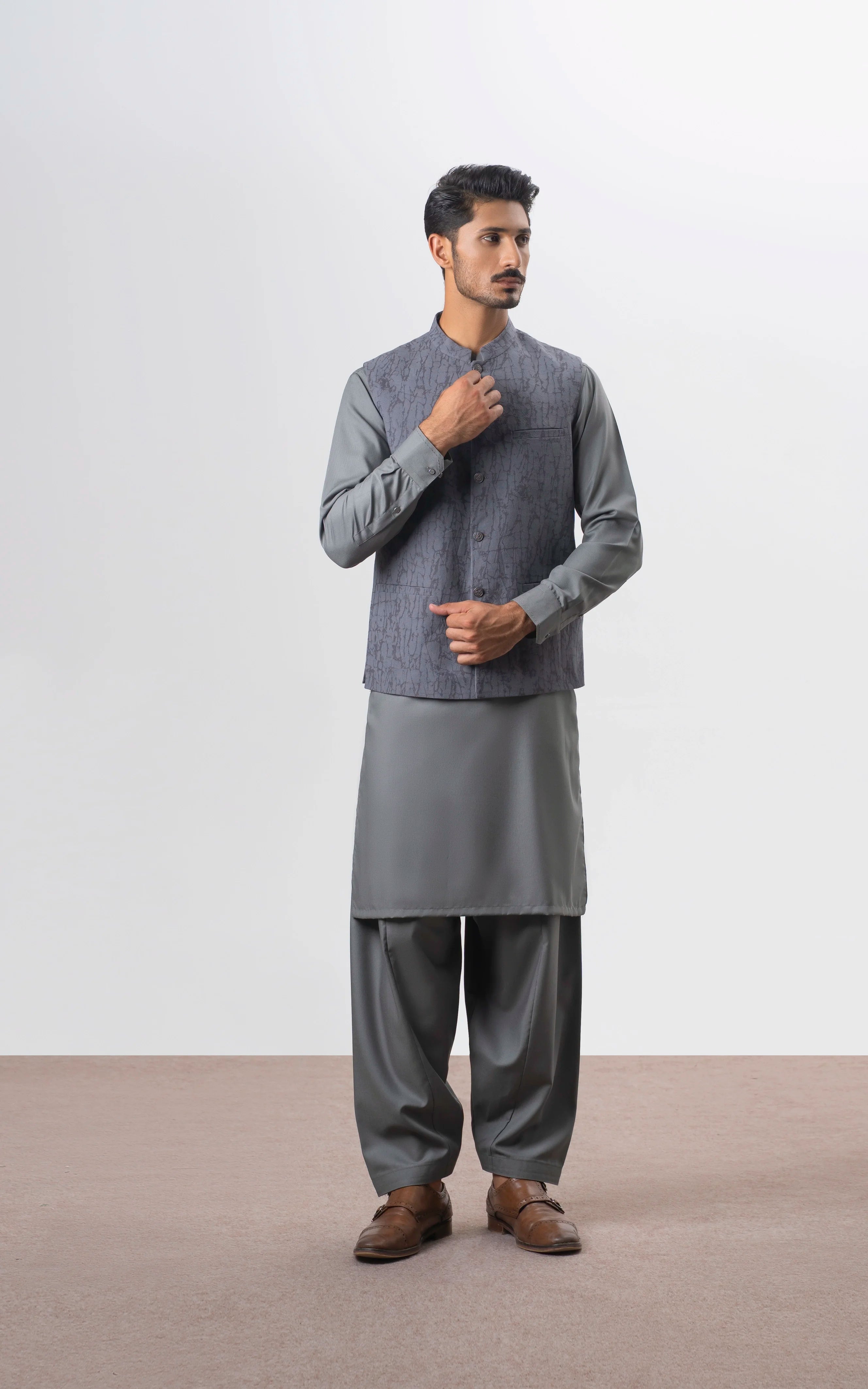 SELF TEXTURED WAISTCOAT | EXECUTIVE COLLECTION POWDER BLUE