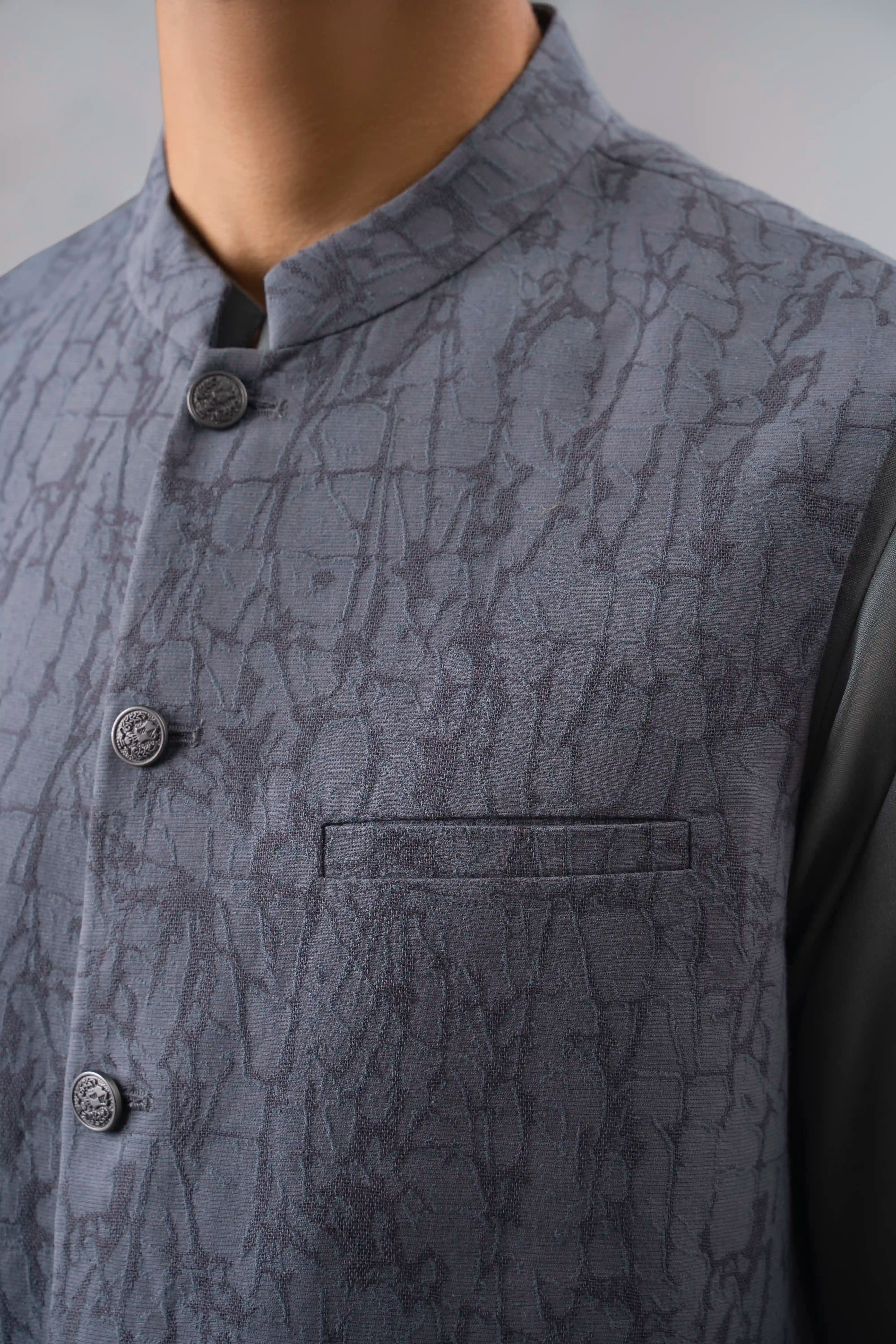 SELF TEXTURED WAISTCOAT | EXECUTIVE COLLECTION POWDER BLUE