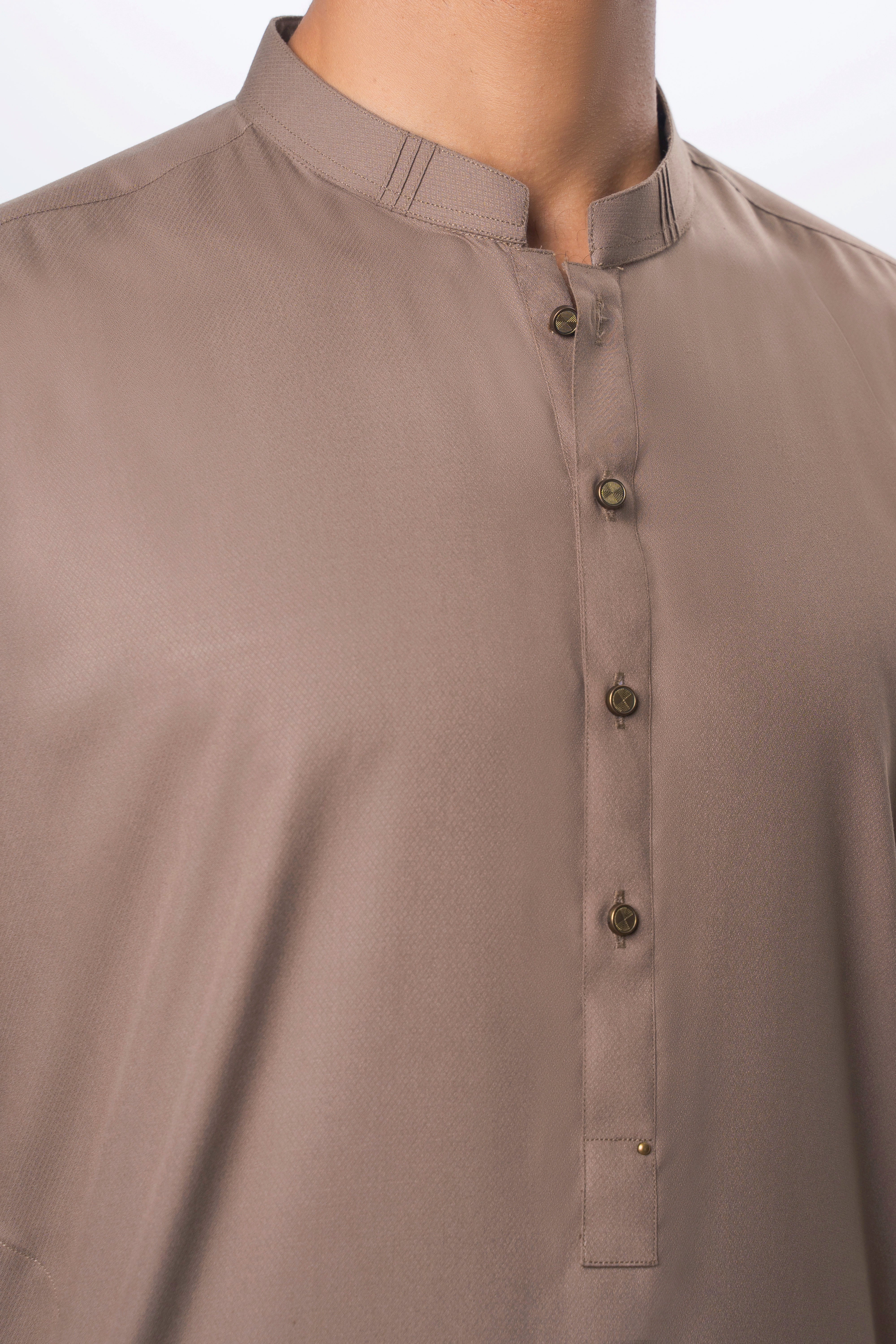 TEXTURED BLENDED KAMEEZ SHALWAR | SIGNATURE COLLECTION KHAKI