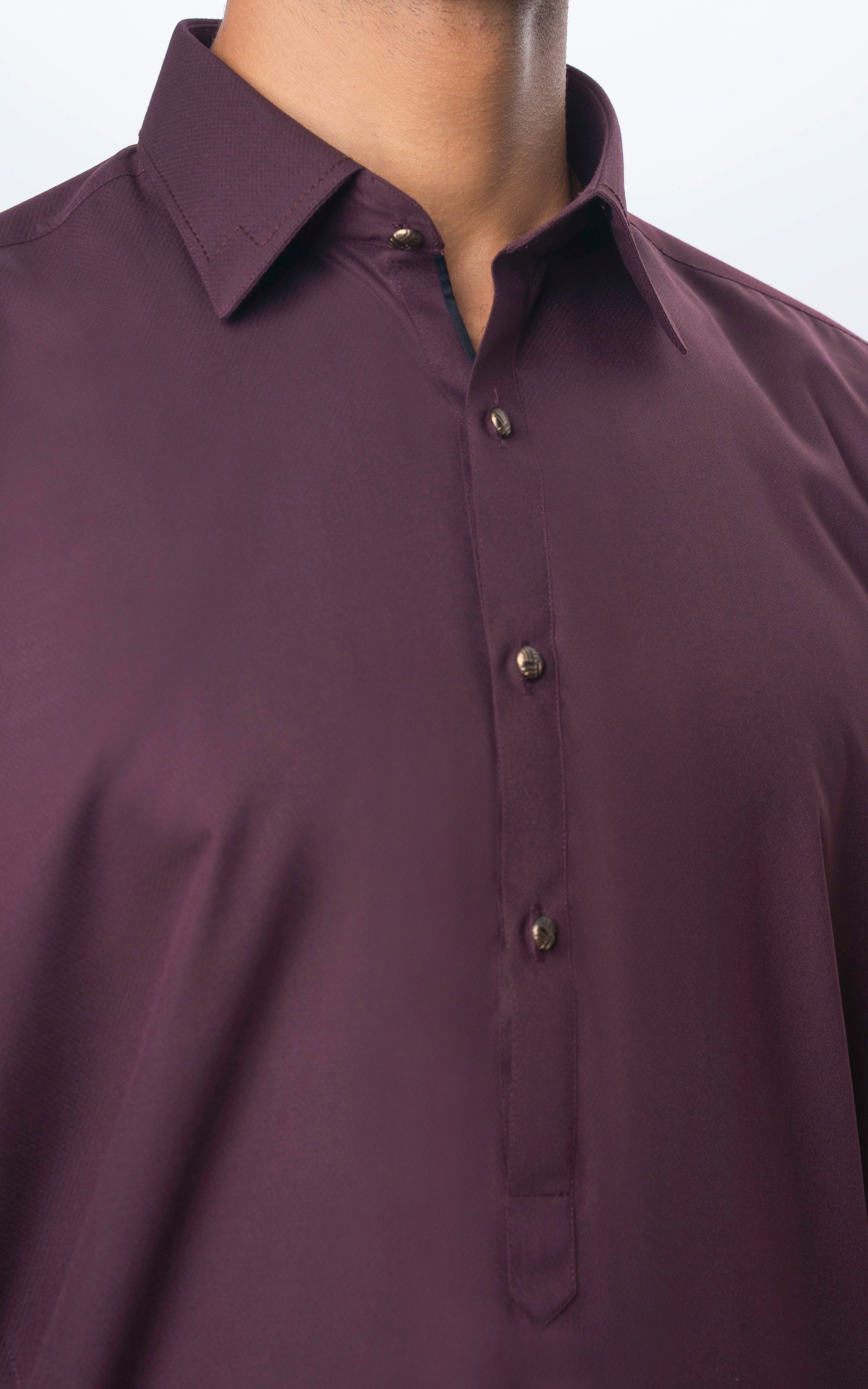 TEXTURED BLENDED KAMEEZ SHALWAR | SIGNATURE COLLECTION DULL MAROON