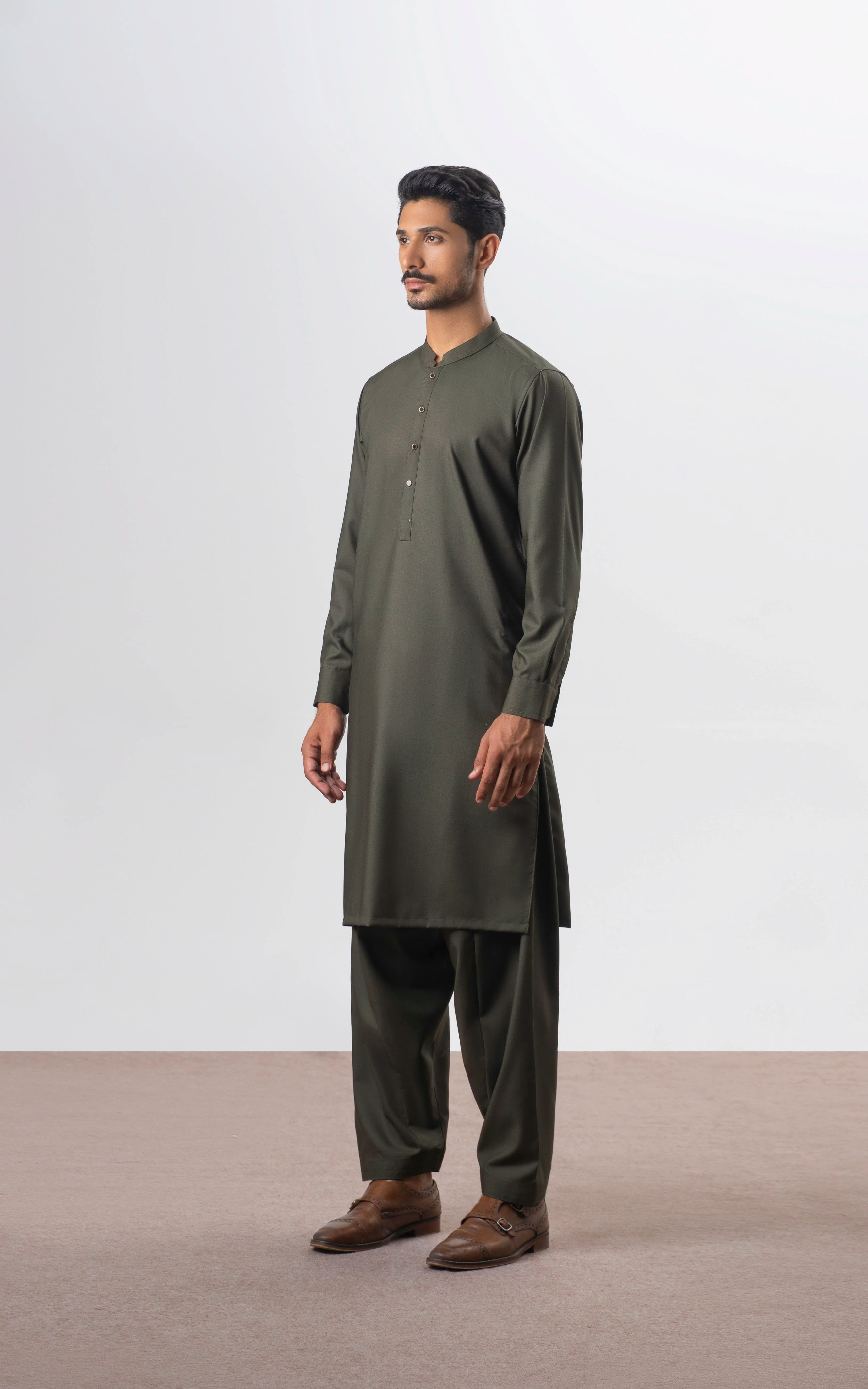BLENDED KAMEEZ SHALWAR | EXECUTIVE COLLECTION OLIVE