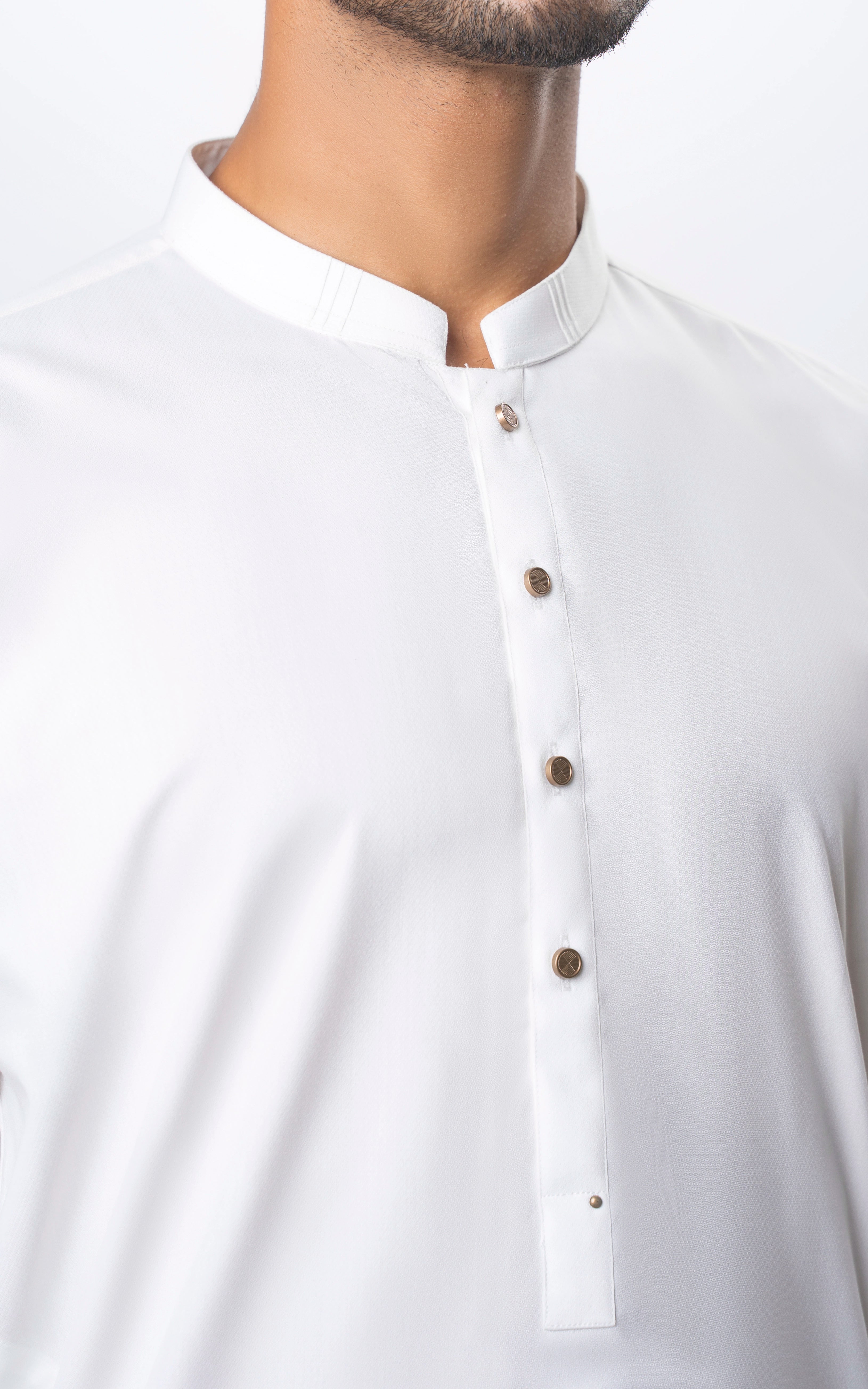 TEXTURED BLENDED KAMEEZ SHALWAR | SIGNATURE COLLECTION OFF WHITE
