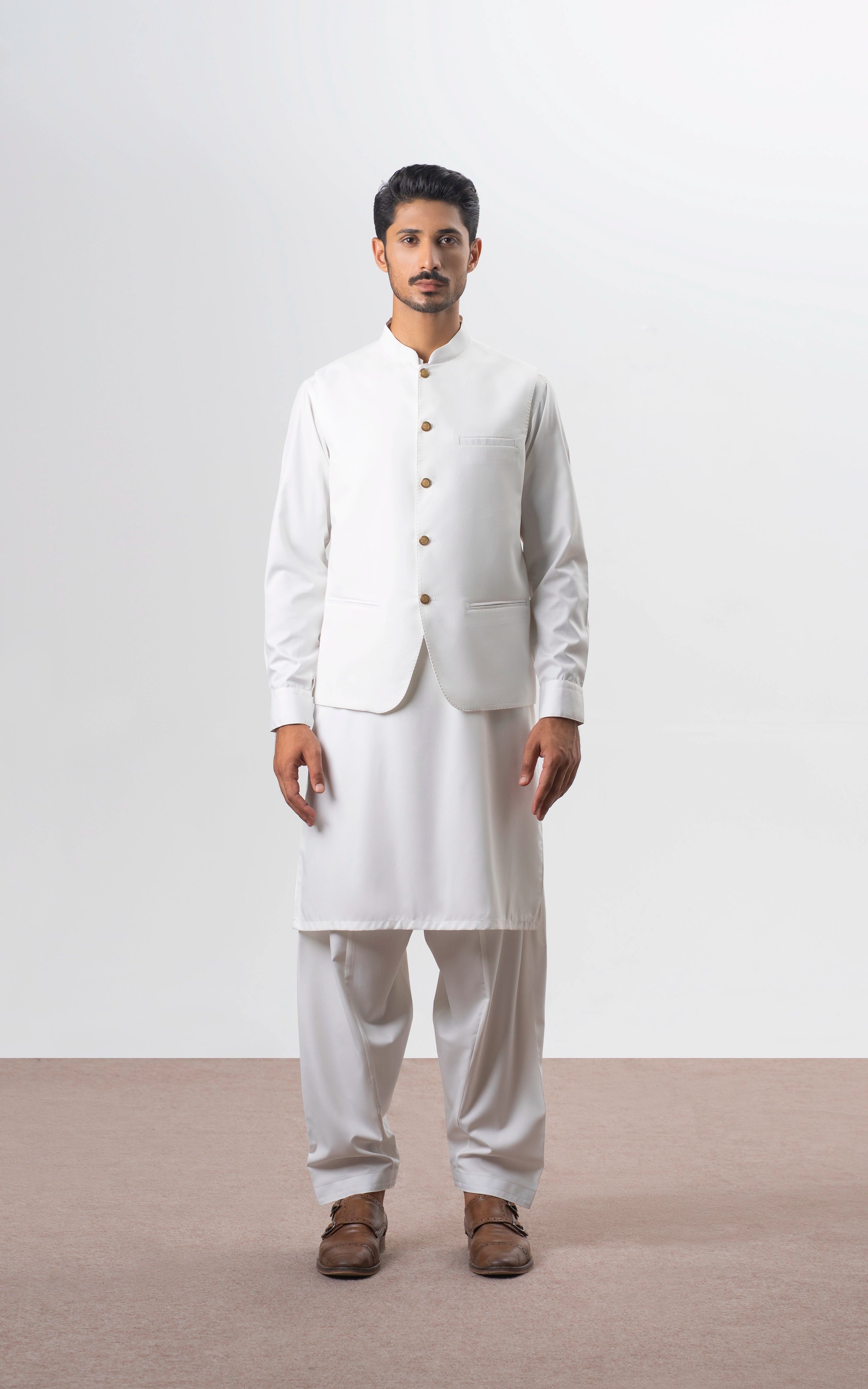 BLENDED TEXTURED WAISTCOAT | SIGNATURE COLLECTION OFF WHITE