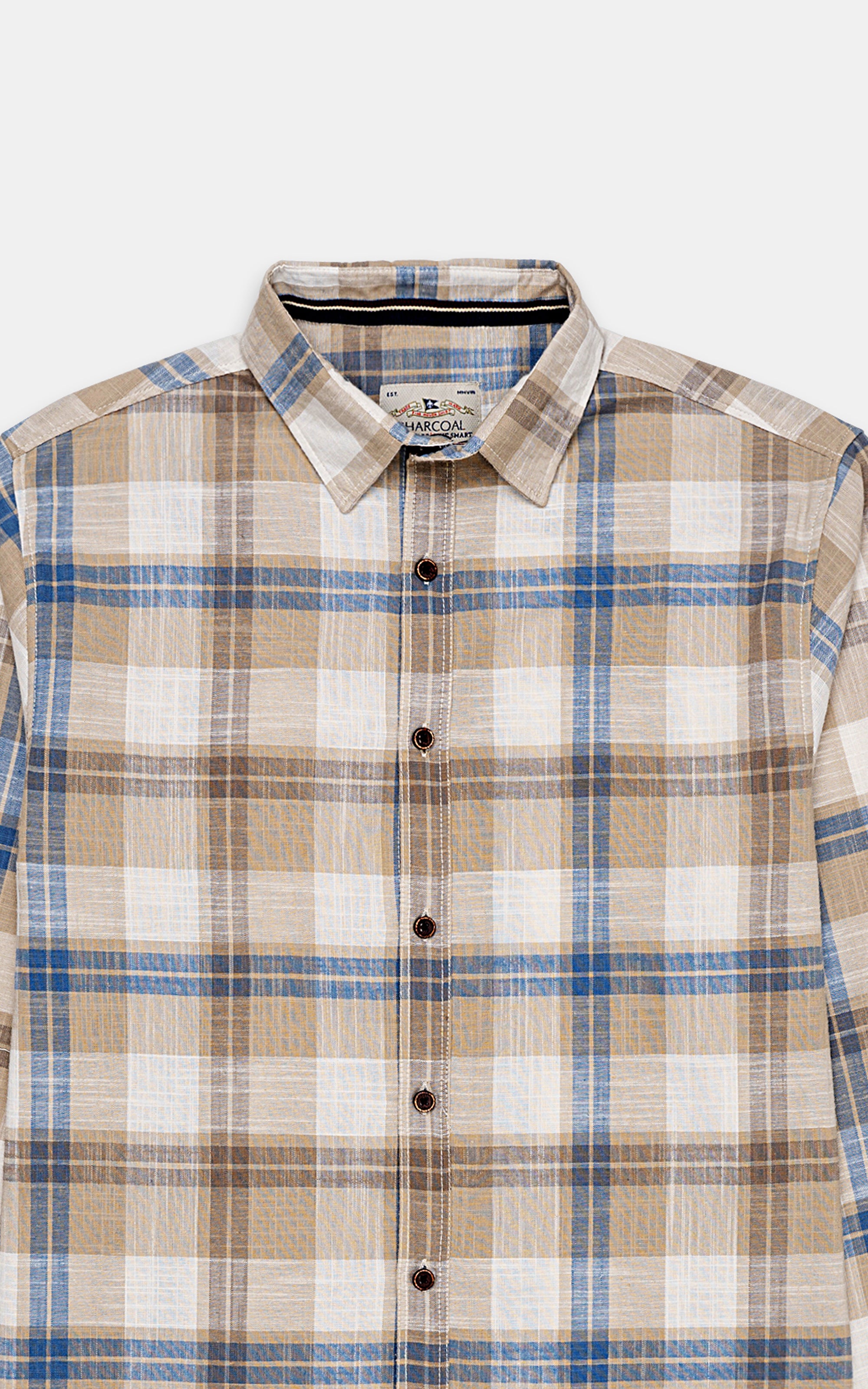 CASUAL SHIRT KHAKI CHECK