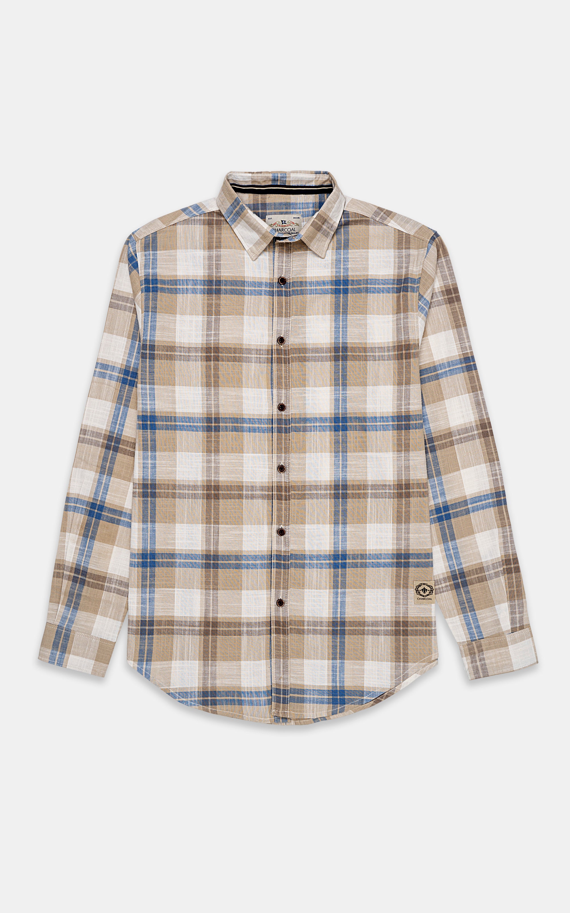 CASUAL SHIRT KHAKI CHECK