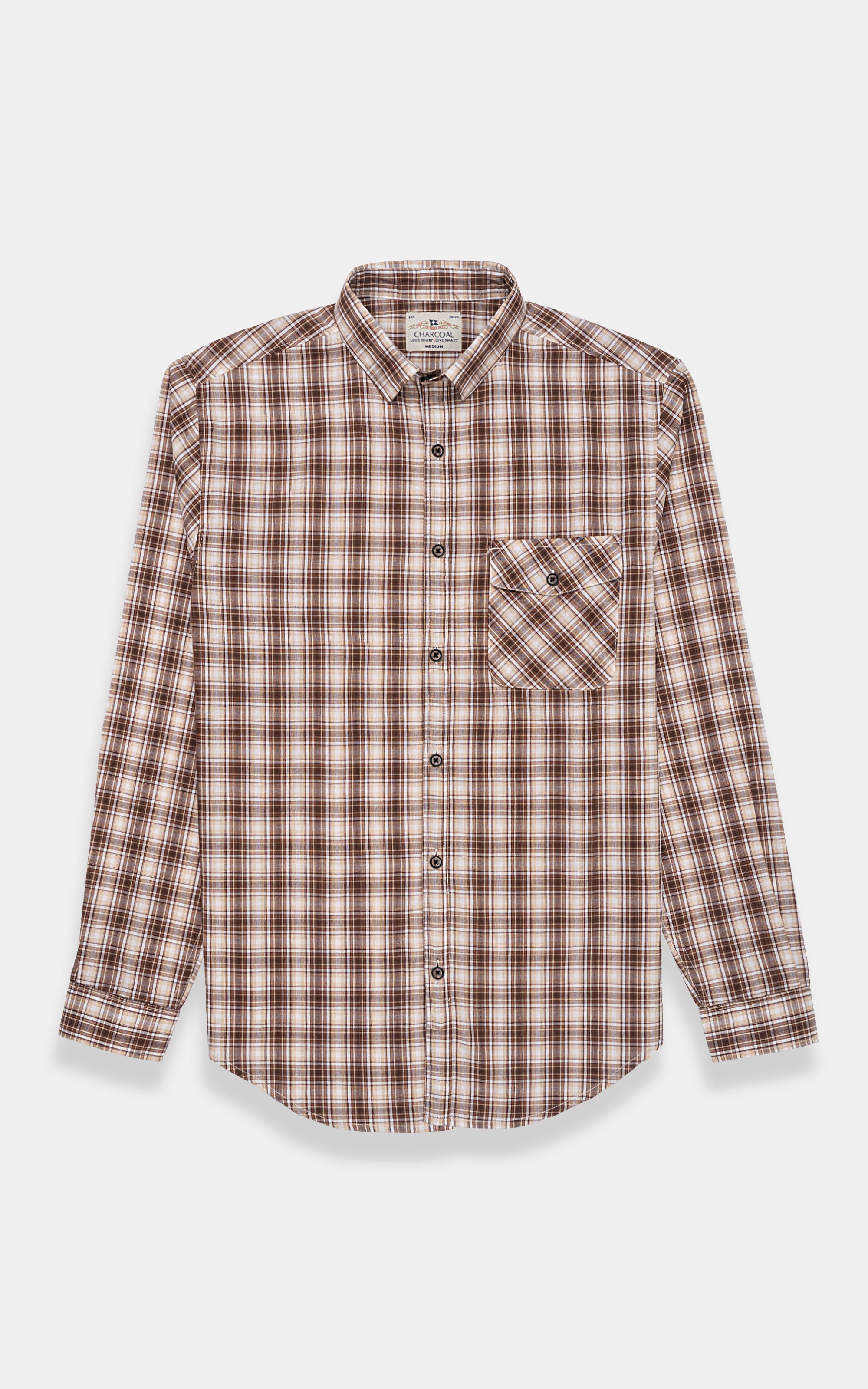 CASUAL SHIRT BROWN CHECK