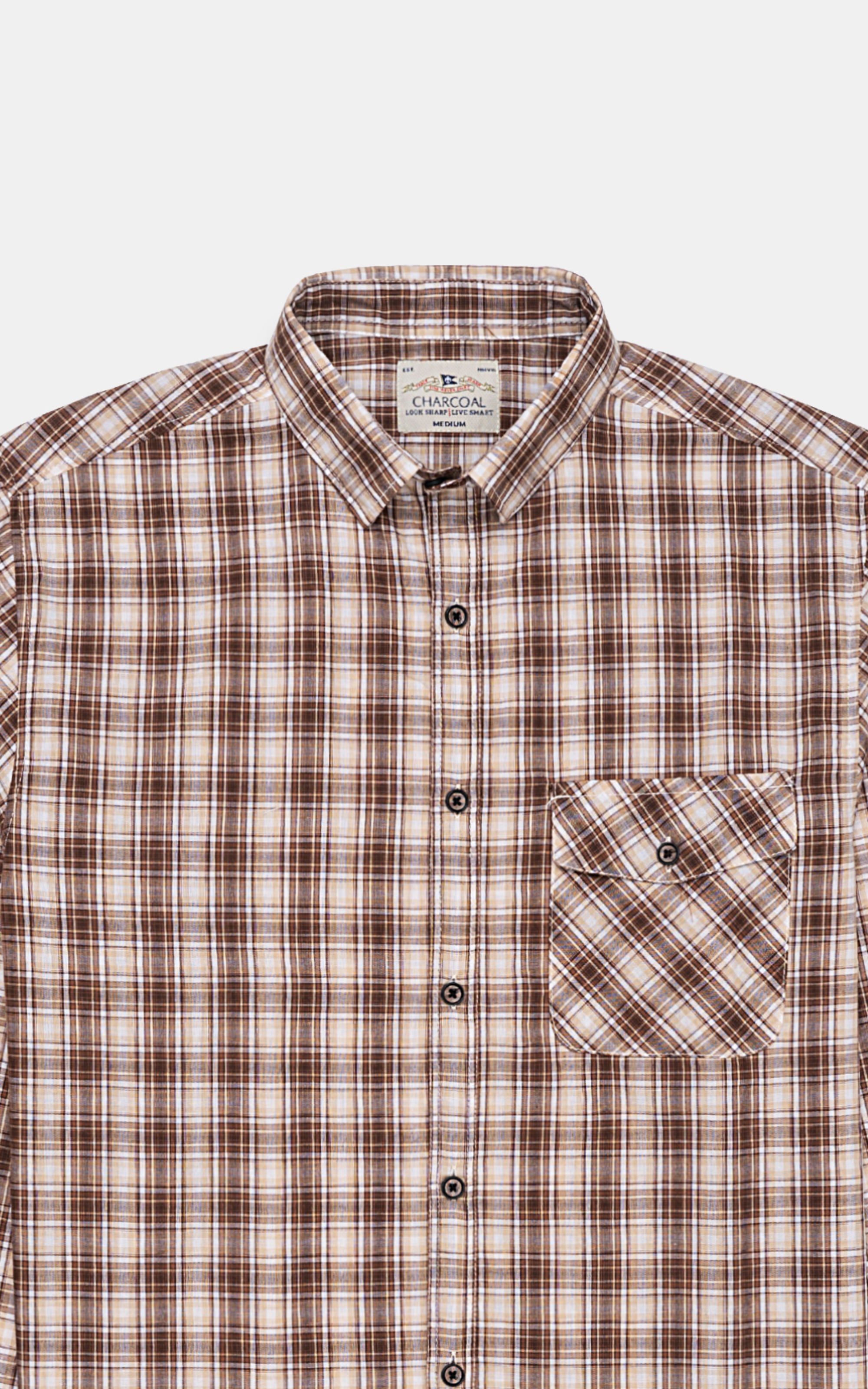 CASUAL SHIRT BROWN CHECK