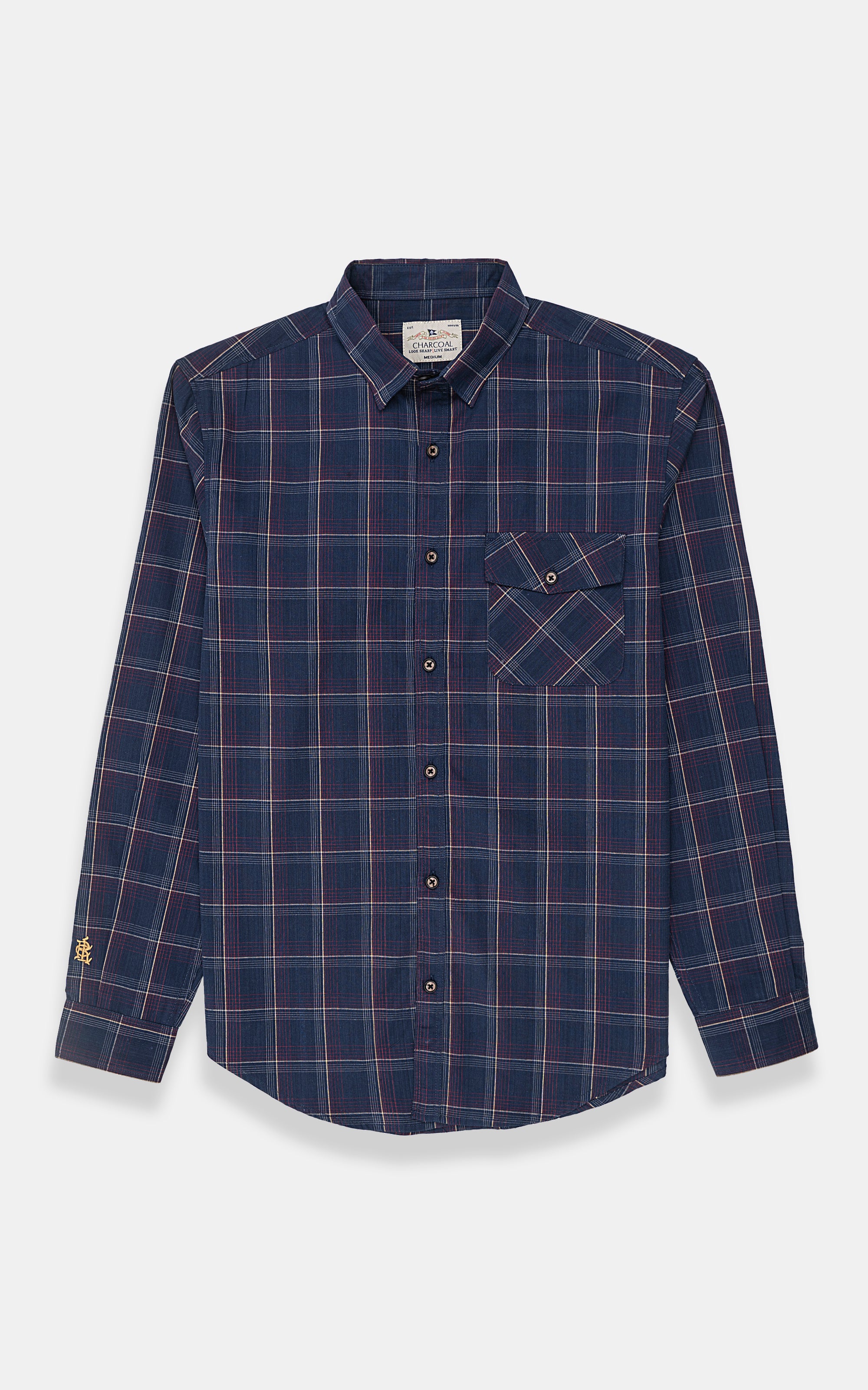 CASUAL SHIRT NAVY CHECK