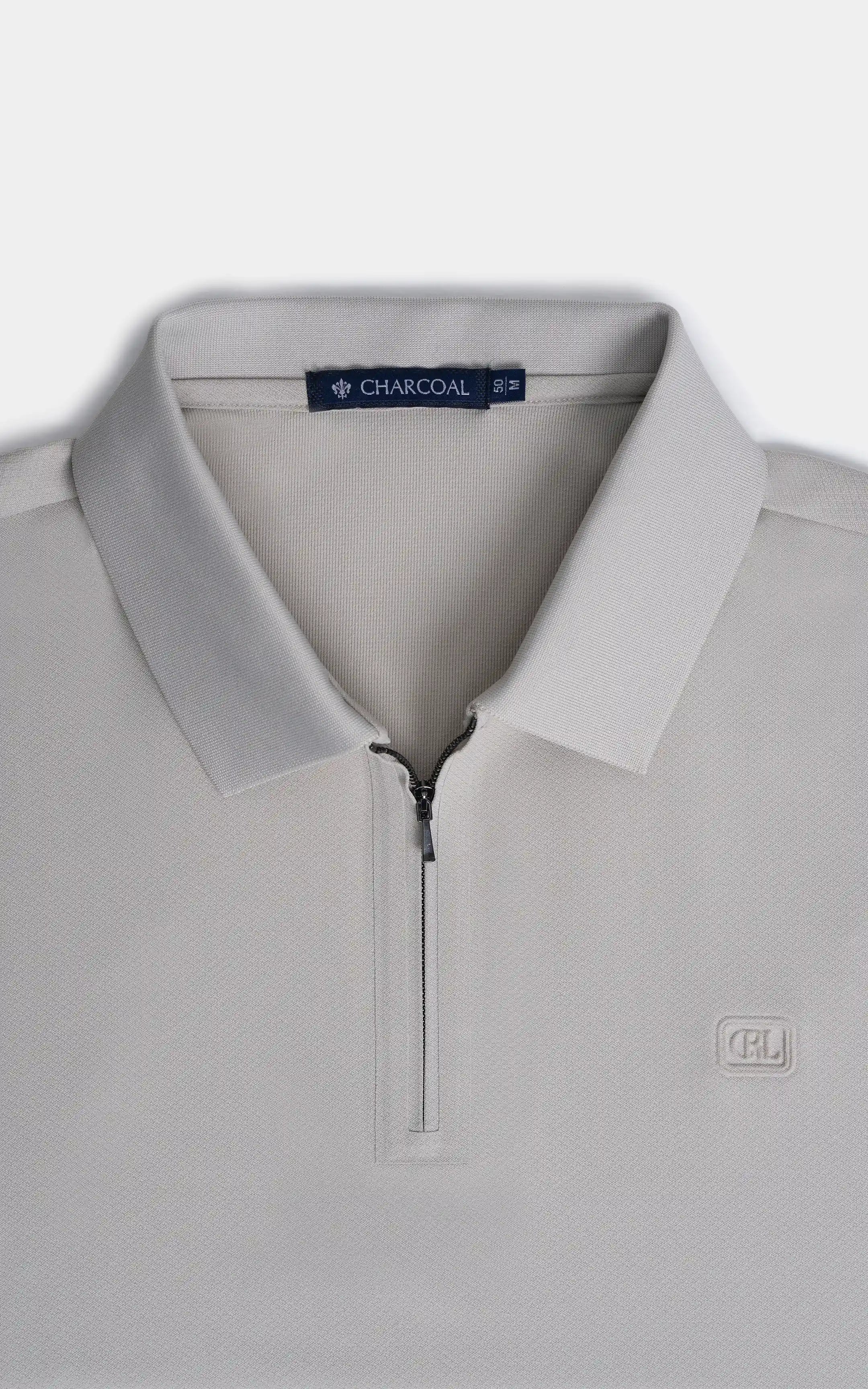 SMART FIT PREMIUM ZIP POLO SHIRT STONE