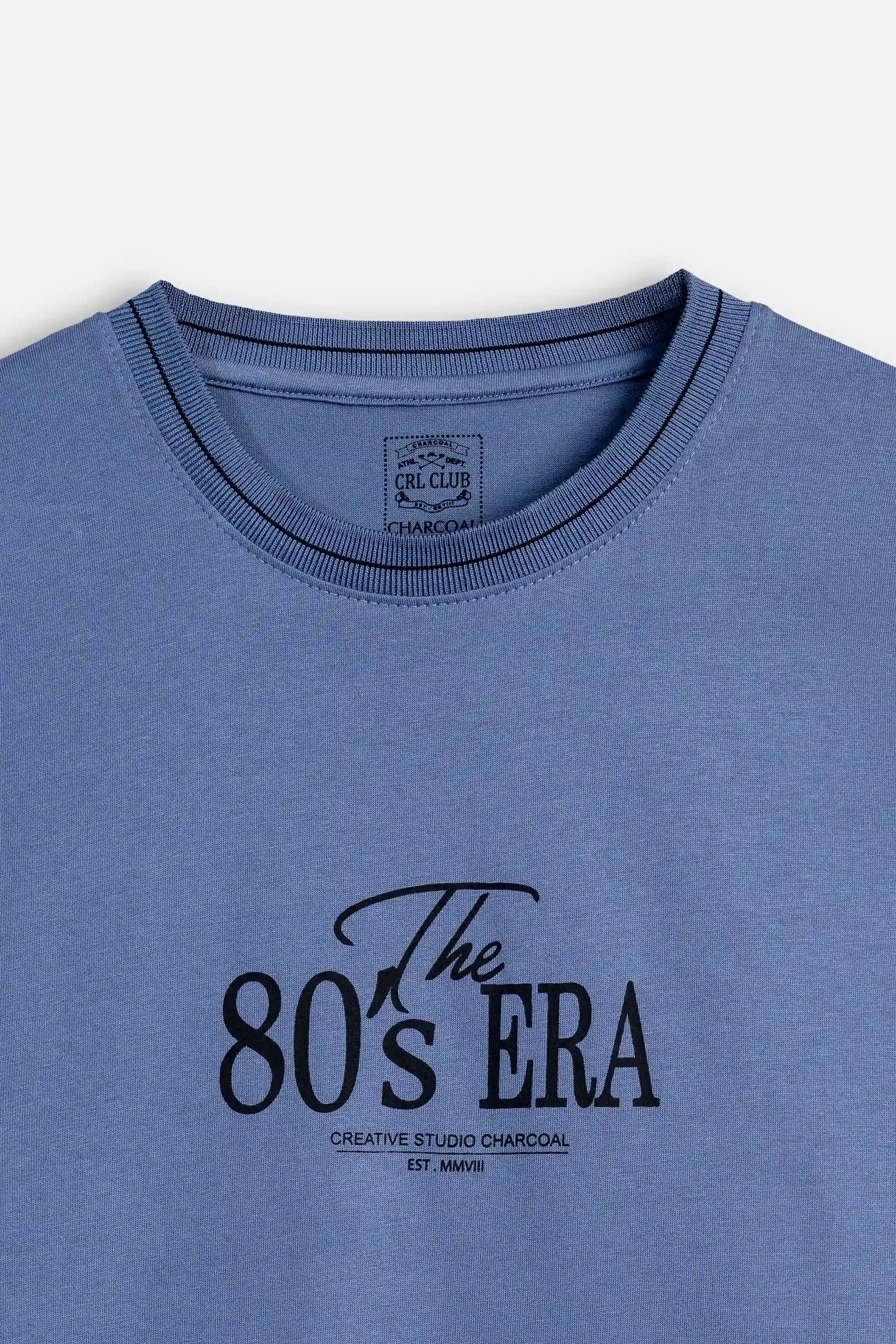 CREW NECK GRAPHIC T SHIRT BLUE