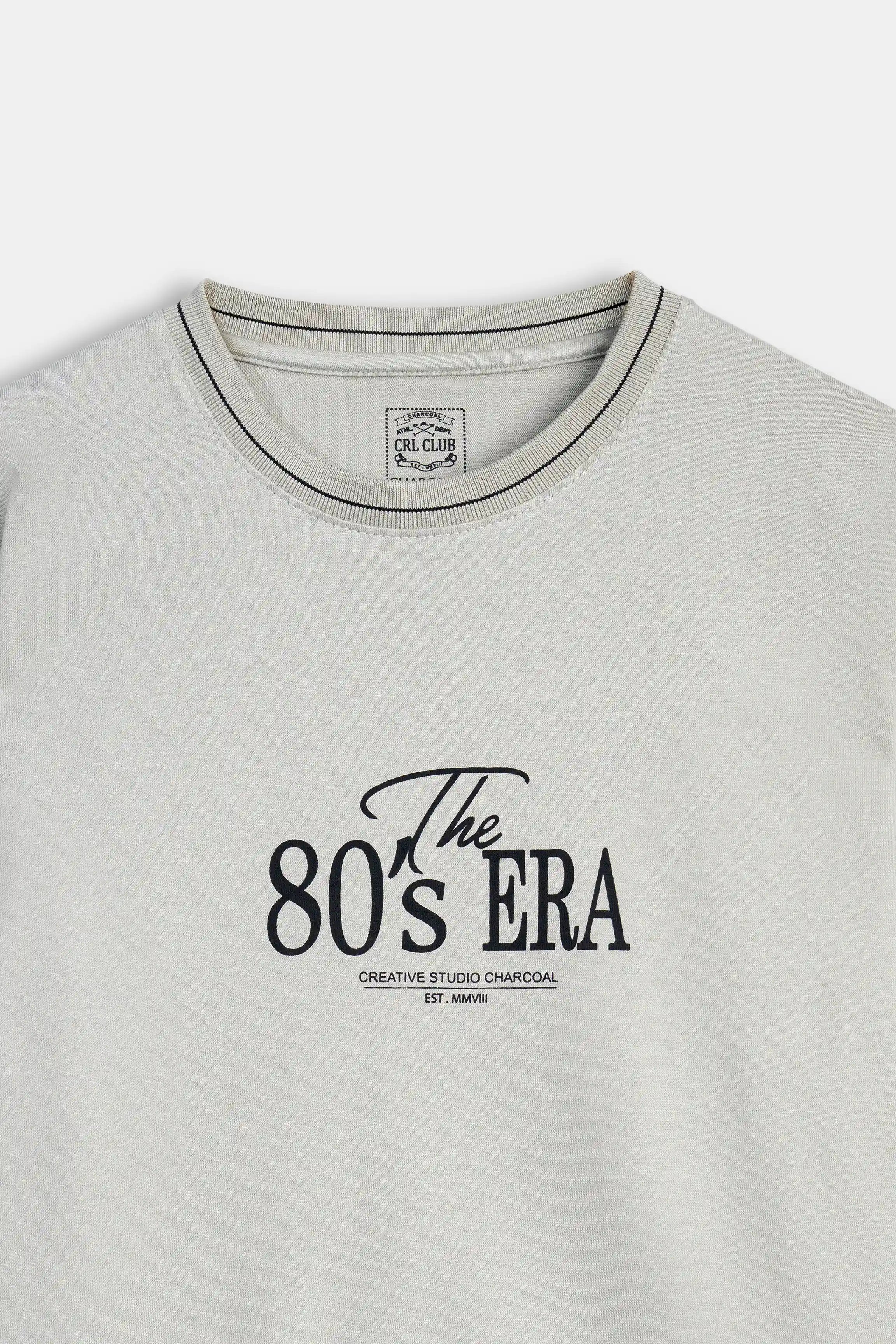 CREW NECK GRAPHIC T SHIRT BEIGE