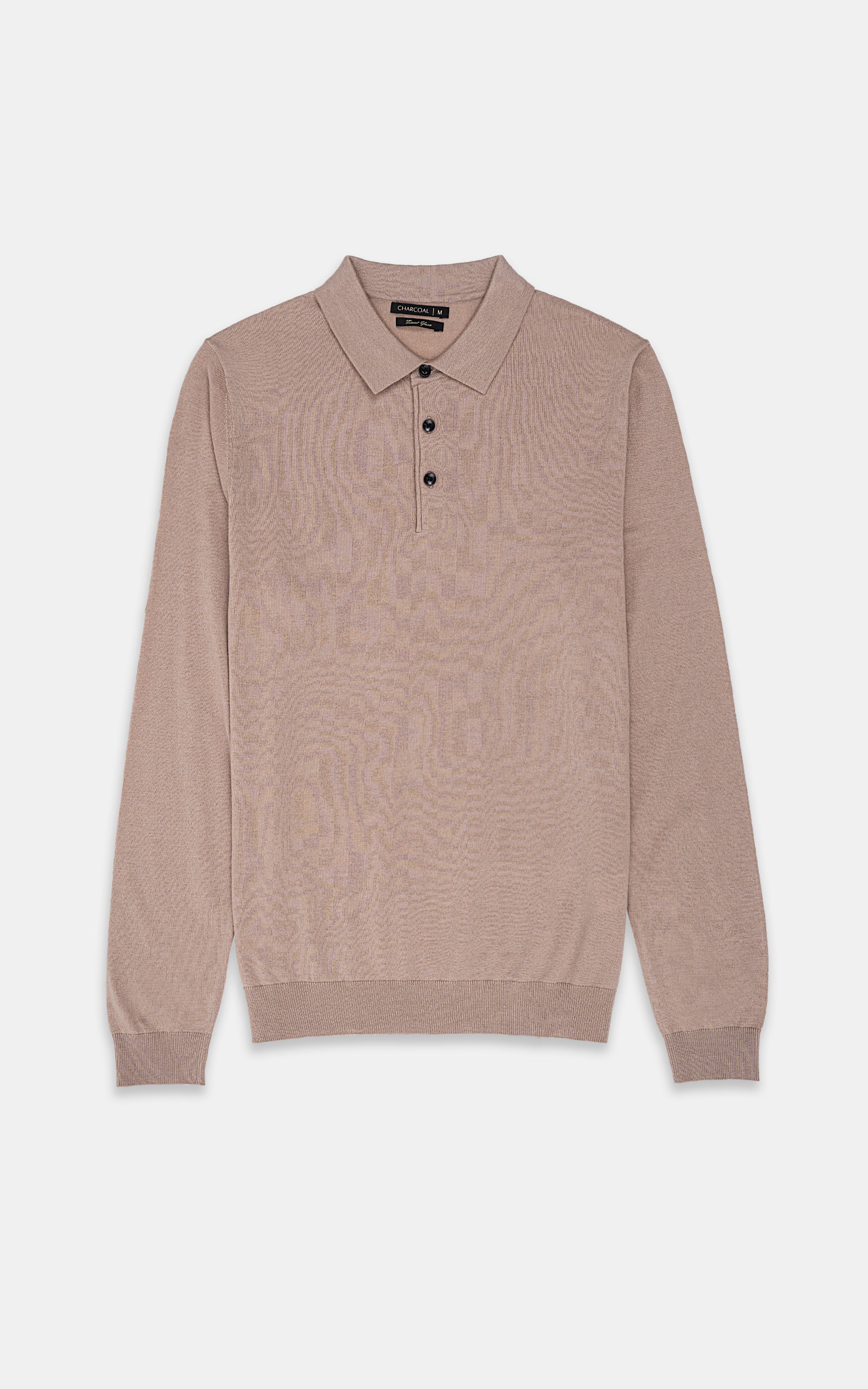 SWEATER WITH COLLAR LIGHT BROWN