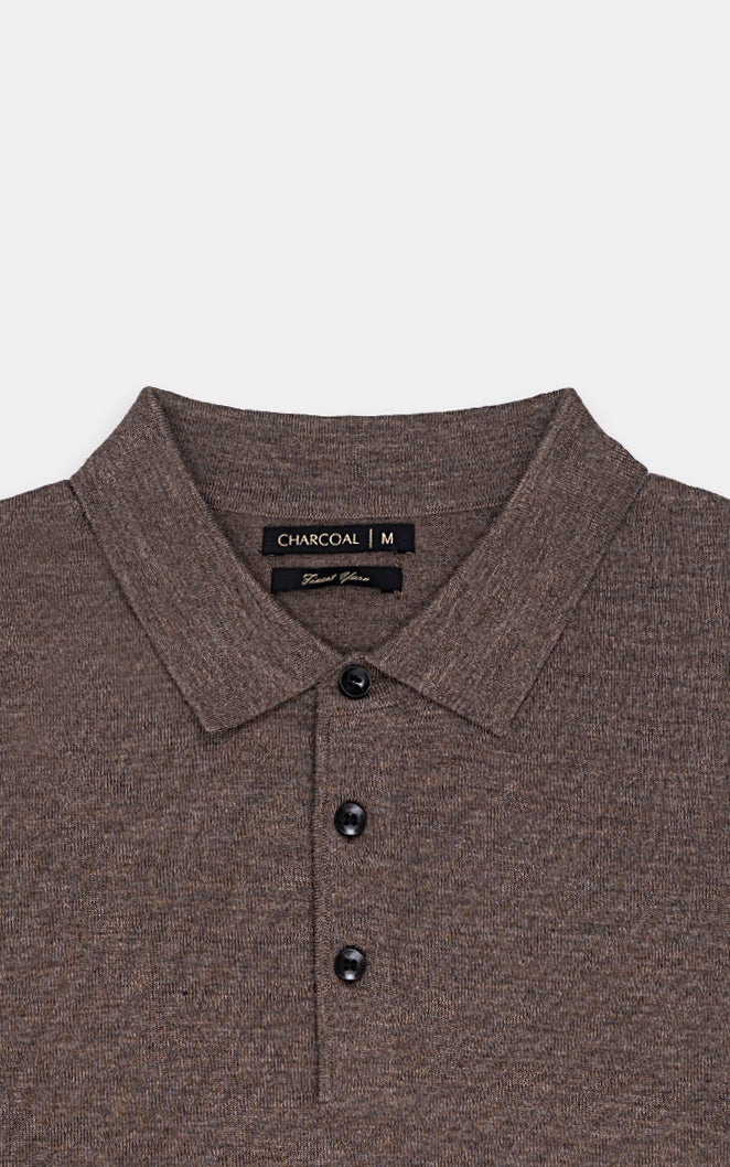 SWEATER WITH COLLAR BROWN