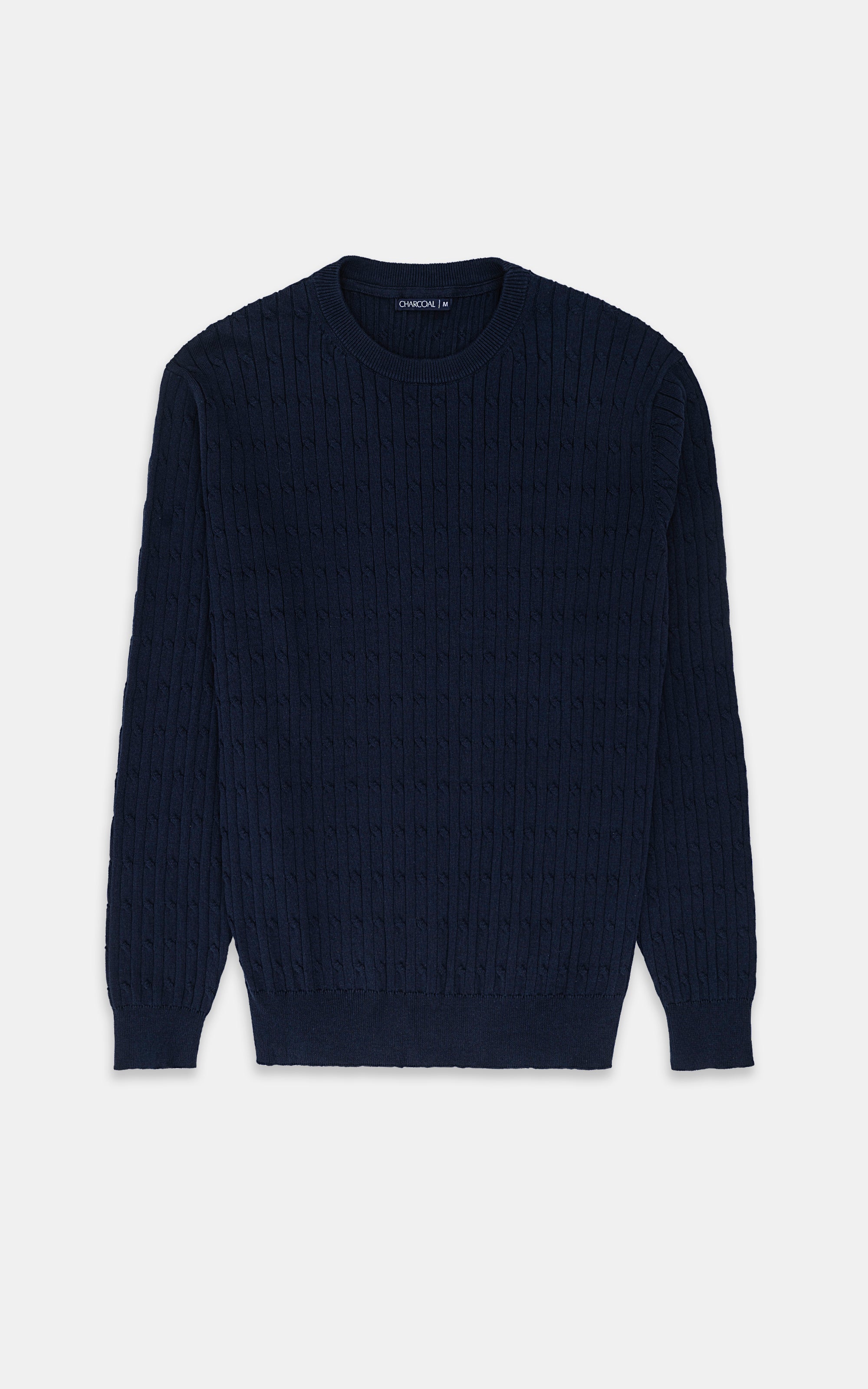 CABLE-KNIT SWEATER NAVY