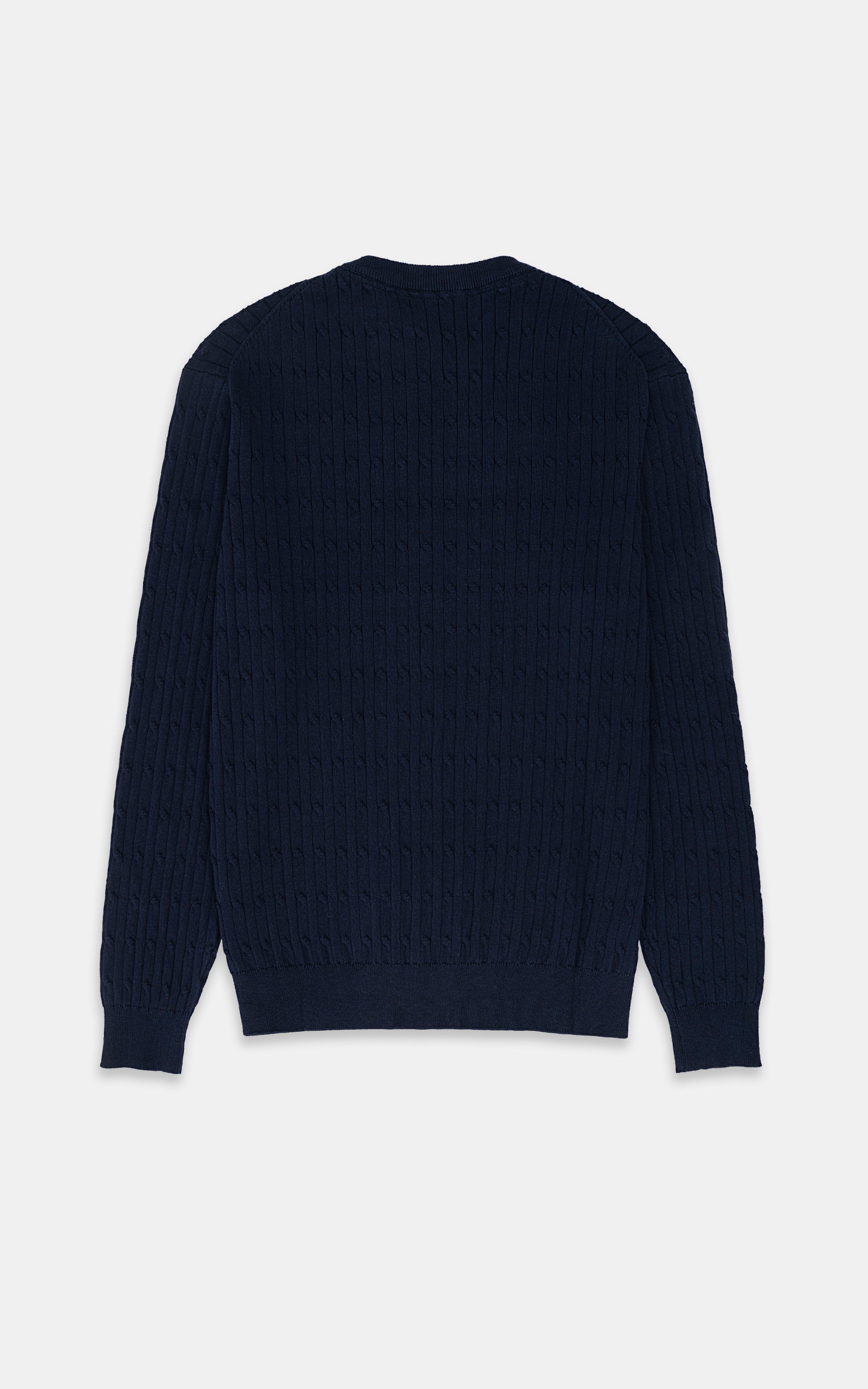 CABLE-KNIT SWEATER NAVY