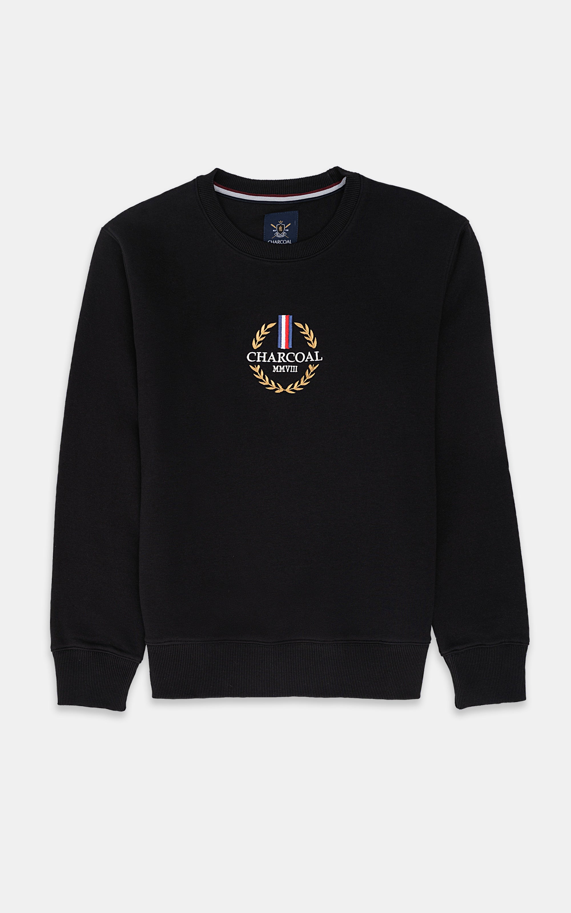 CREW NECK SWEAT SHIRT BLACK