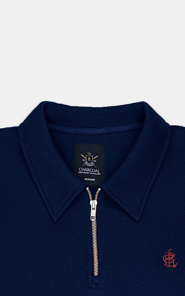 HALF ZIP SWEAT SHIRT NAVY