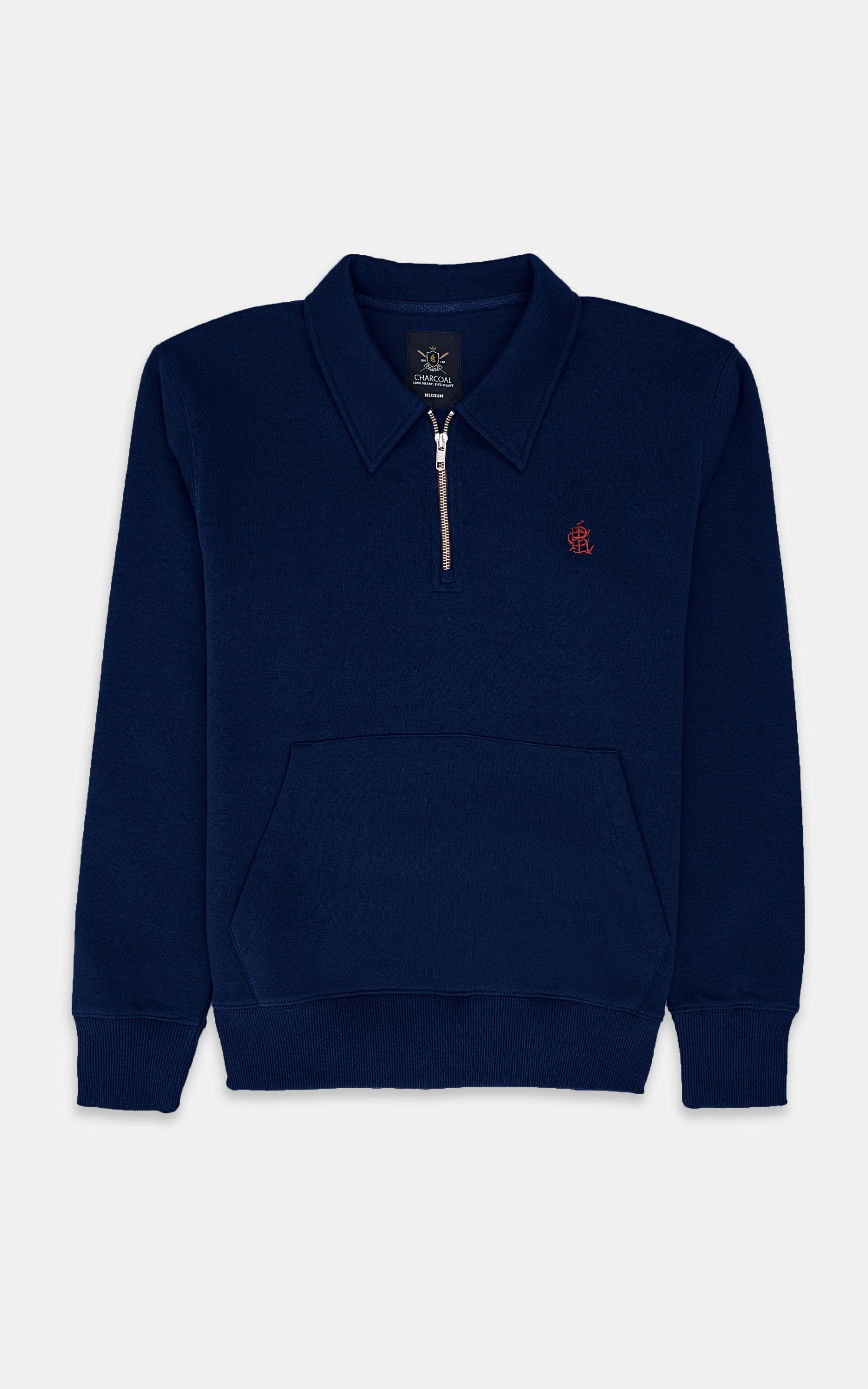HALF ZIP SWEAT SHIRT NAVY