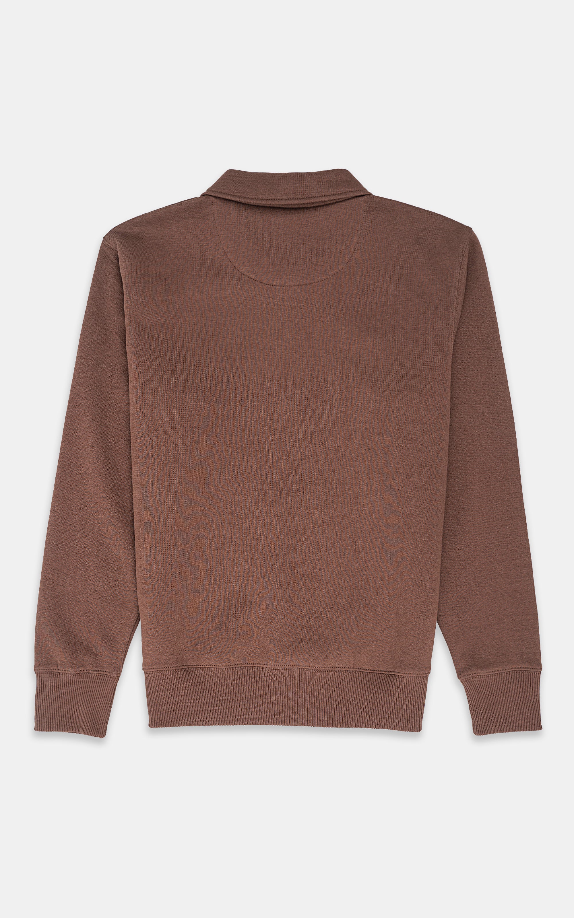 HALF ZIP SWEAT SHIRT RUST