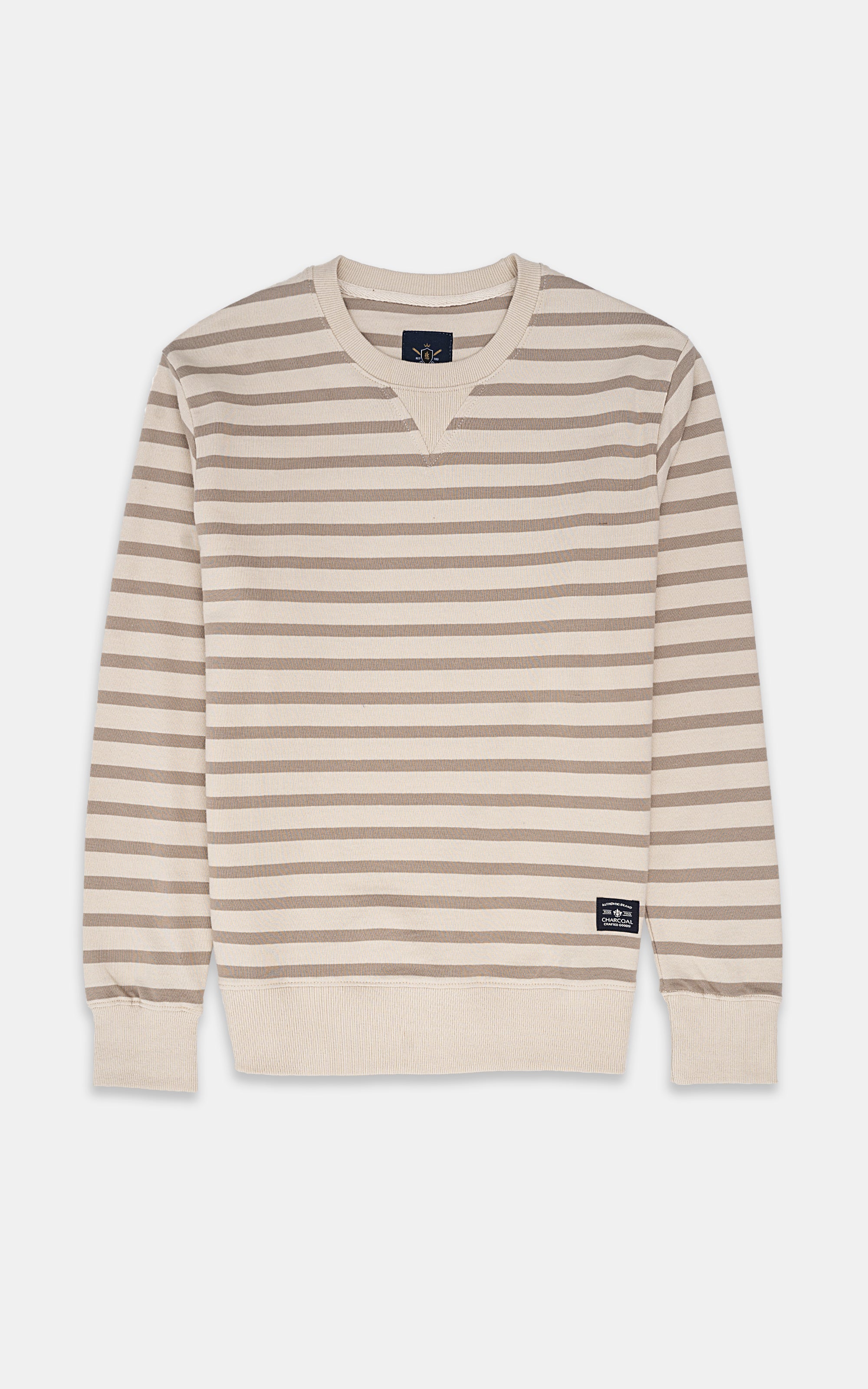 STRIPED SWEATSHIRT ACRO KHAKI