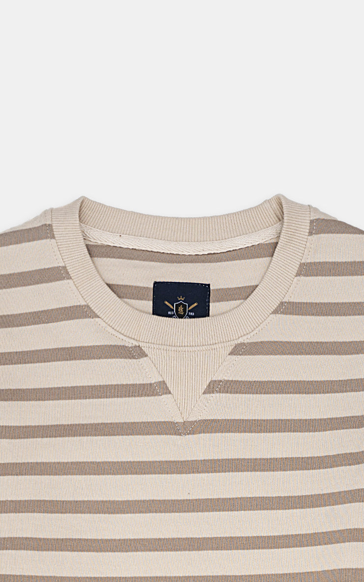 STRIPED SWEATSHIRT ACRO KHAKI