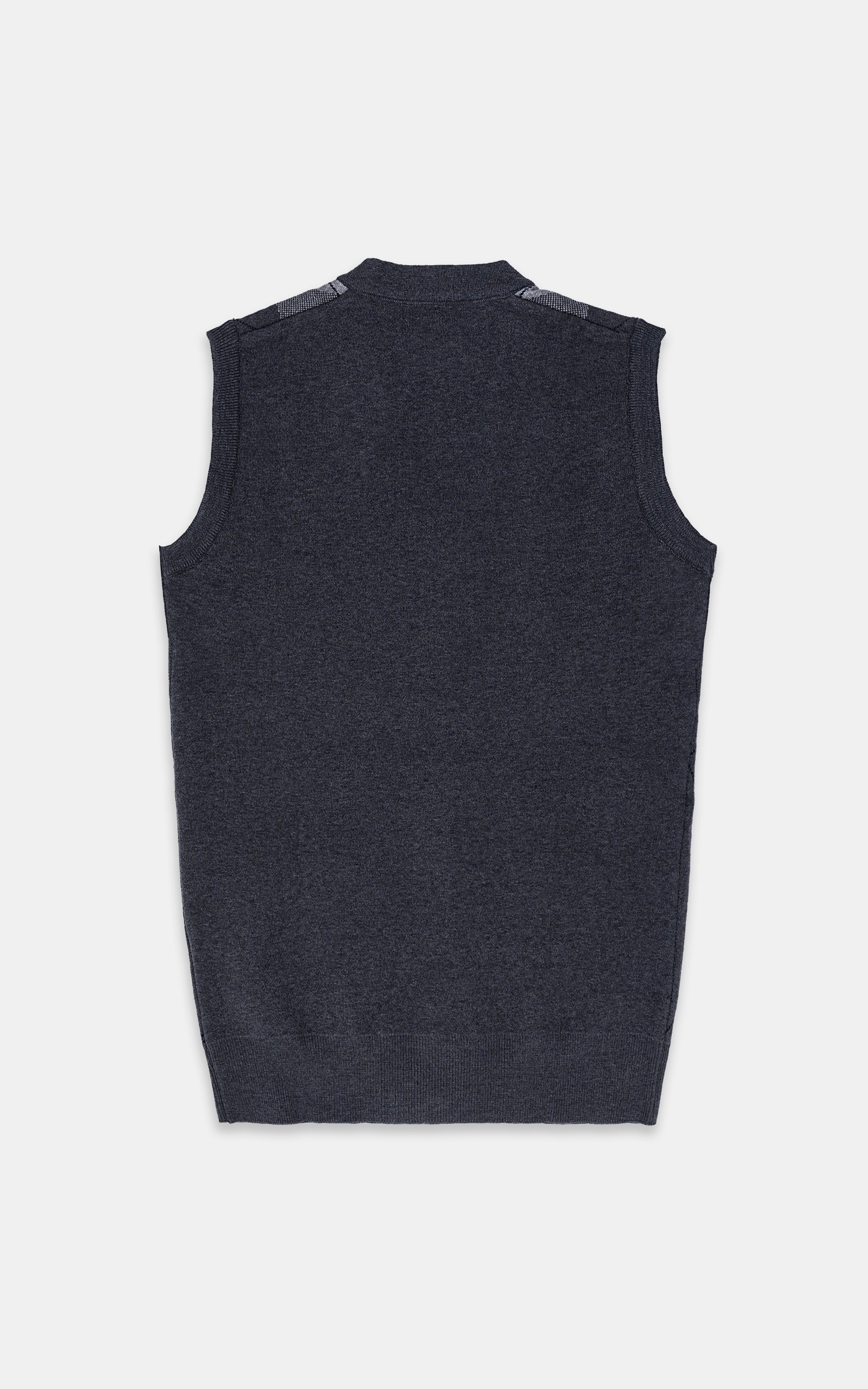 SLEEVELESS BUTTON FRONT SWEATER GREY