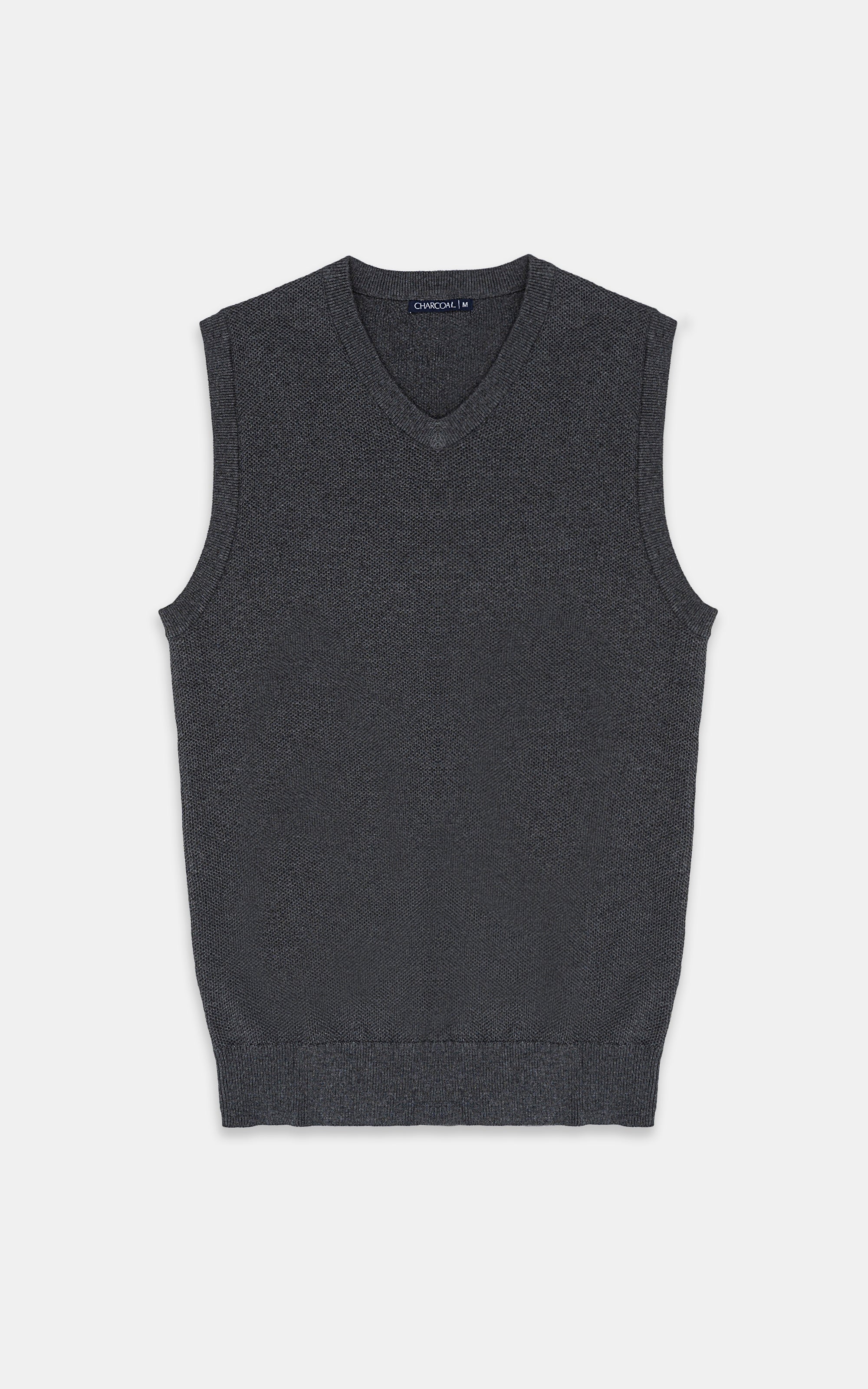 SWEATER V NECK SLEEVELESS GREY