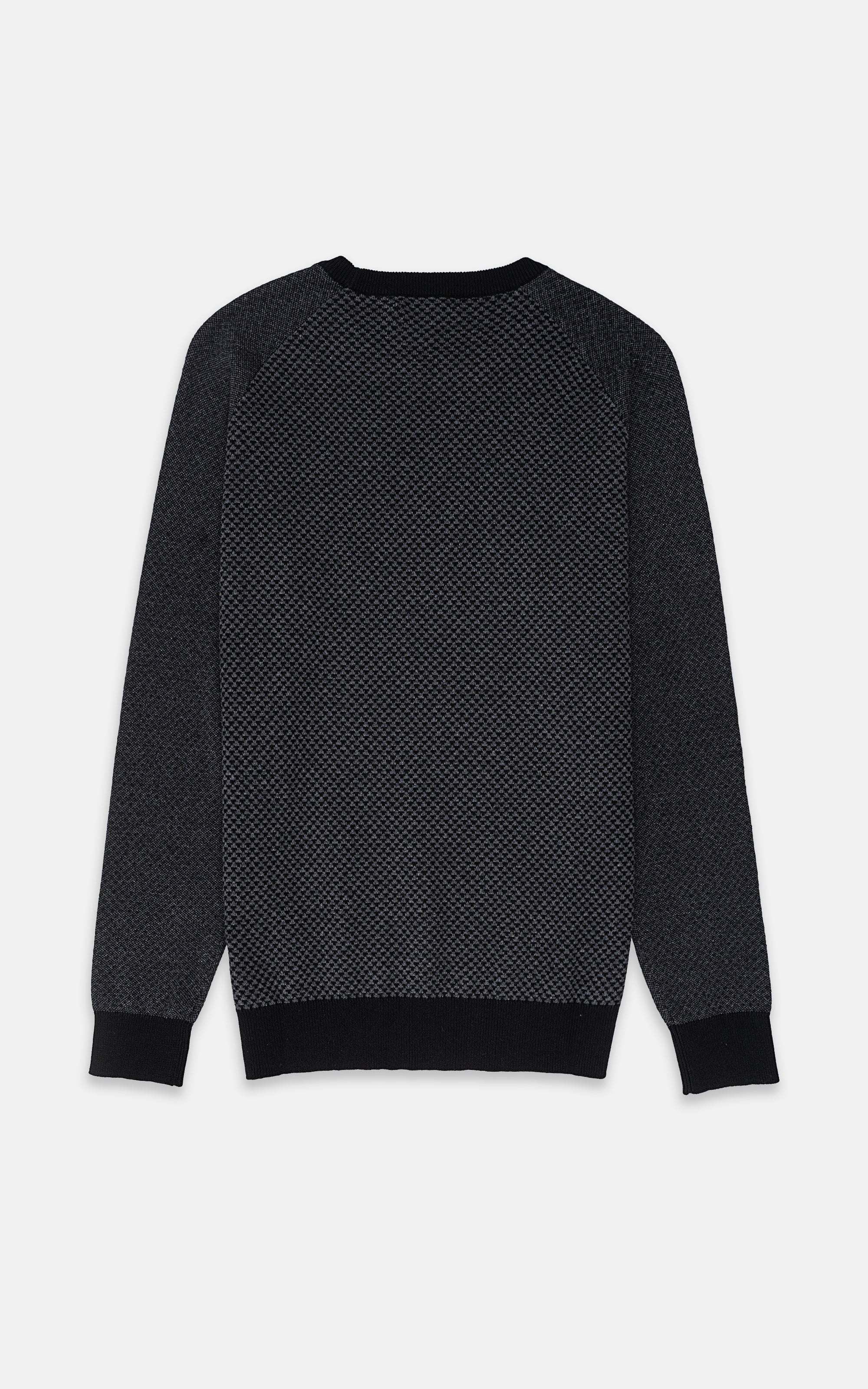 SWEATER ROUND NECK FULL SLEEVE GREY BLACK