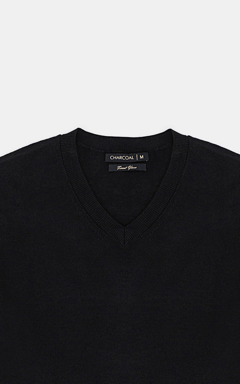 SWEATER V NECK BLACK